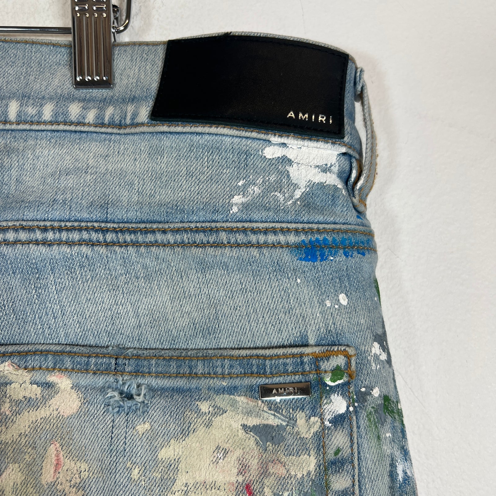 Amiri Lightwash Paint Splatter Jeans Size 38