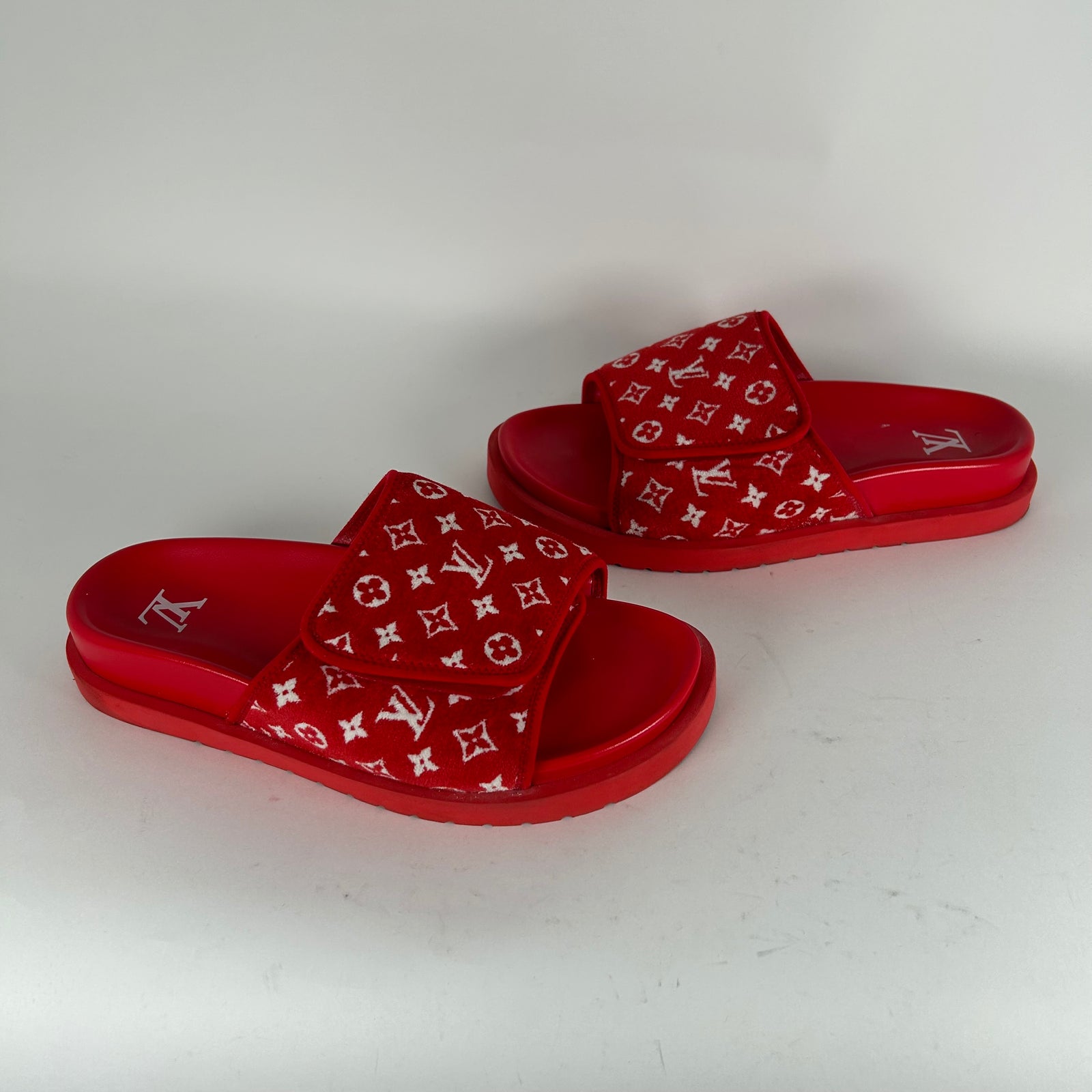 Louis Vuitton Red Miami Slides Size 5