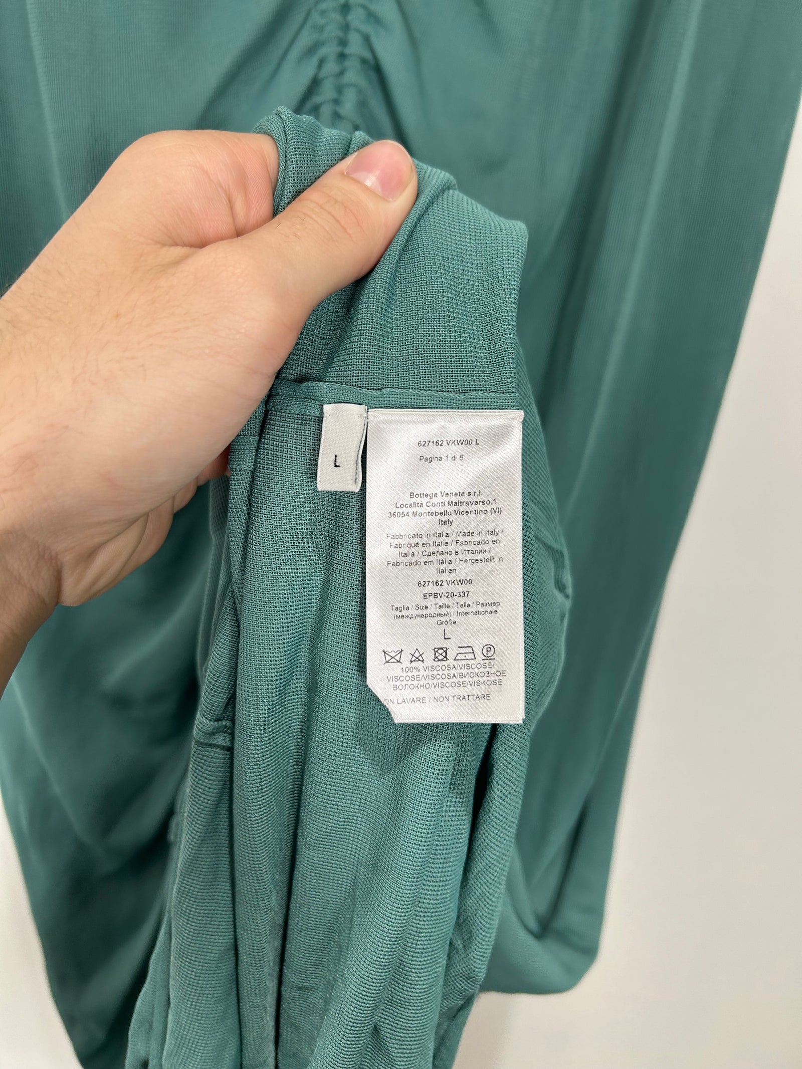 Bottega Veneta Mid-Length Cinch Teal Dress Size L