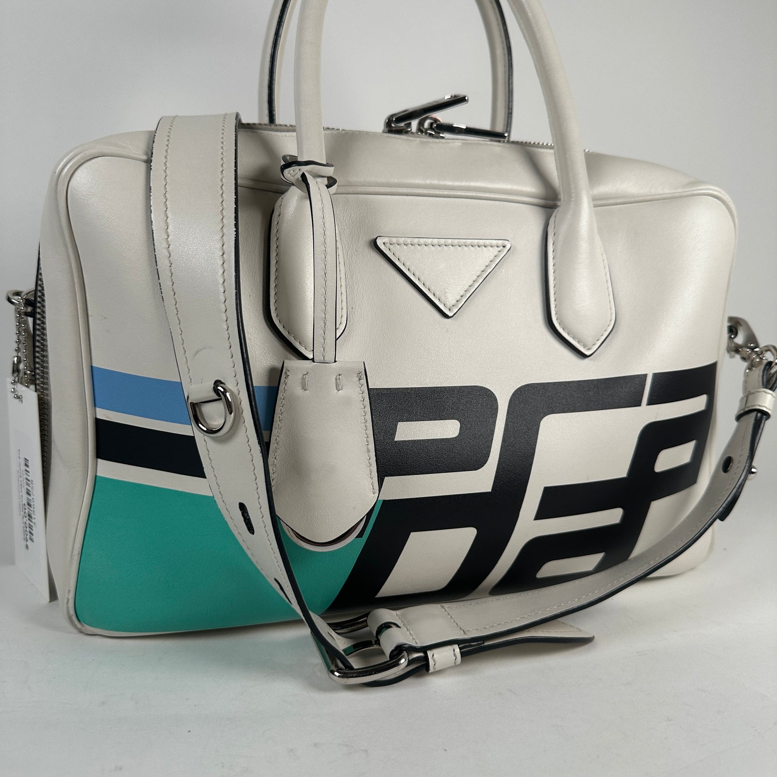 Prada City Racing Logo Bowler Bag