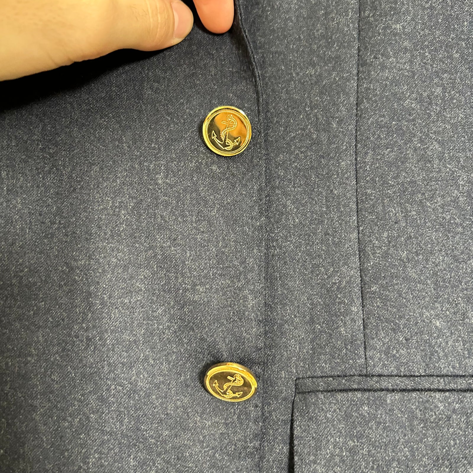 Thom Browne Navy Wool Side Stripe Blazer Size 3