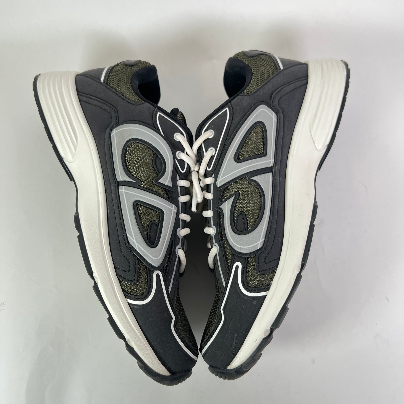 Dior B30 Dark Green/Black Technical Mesh Sneakers