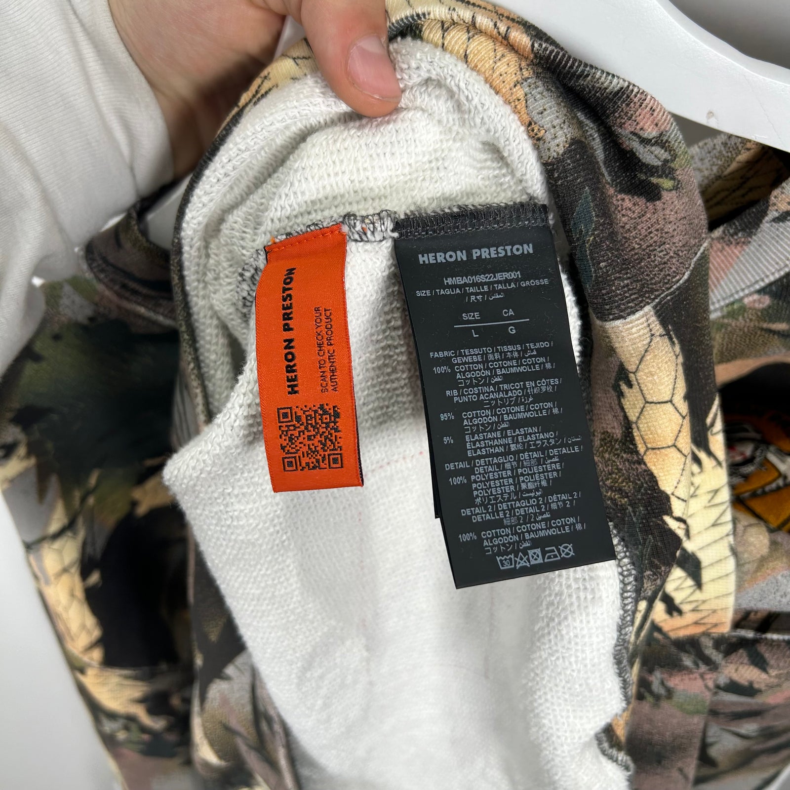 Heron Preston Camouflauge Reaper Patch Crewneck Size L
