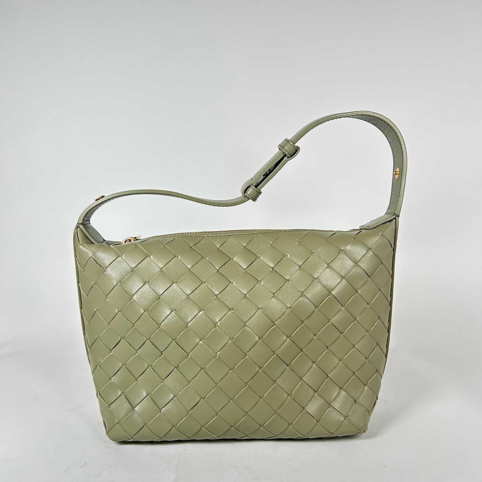 Bottega Veneta Sage Green Intrecciato Mini Wallace Bag