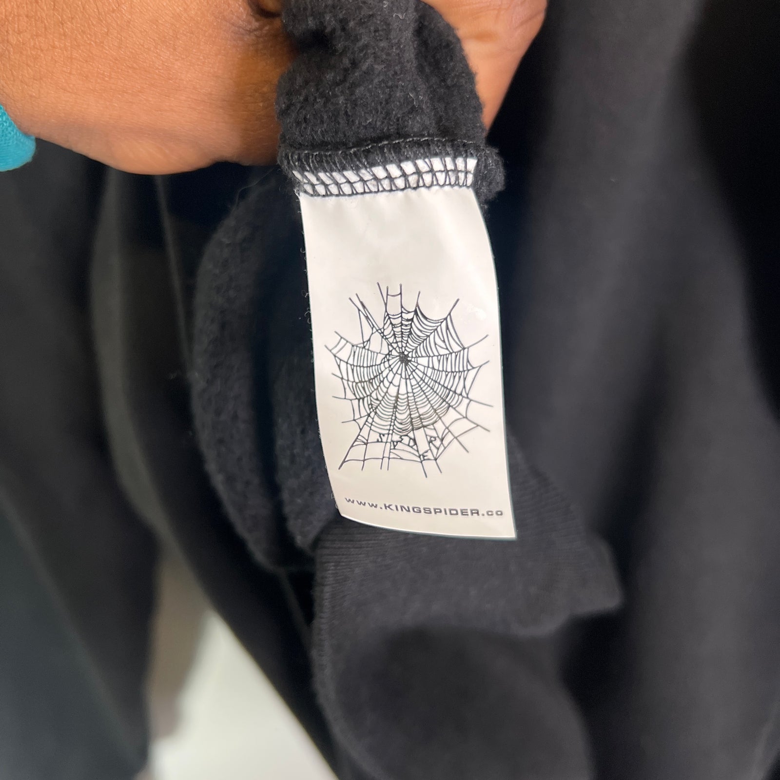 Sp5der Rhinestone Web Logo Hoodie