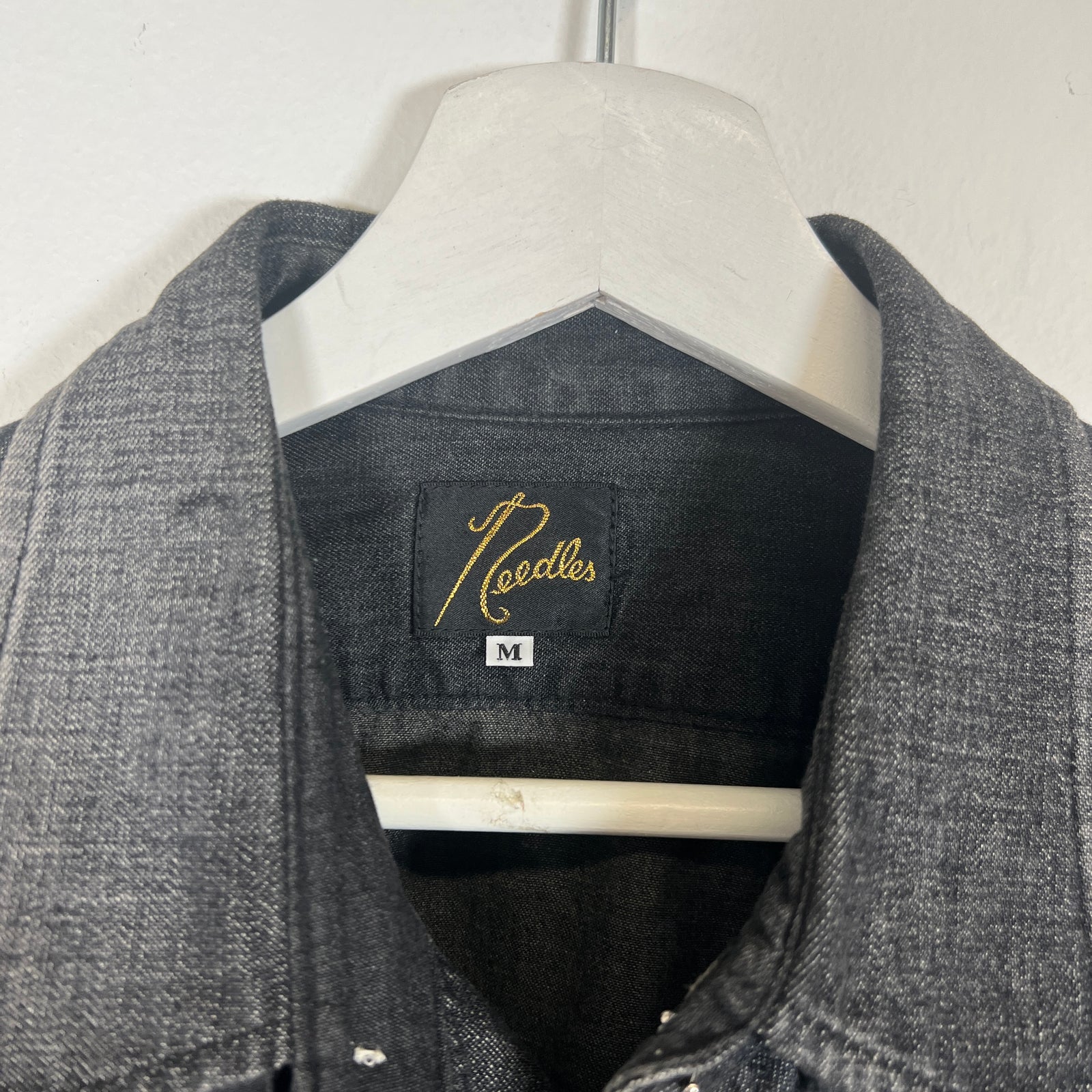 Needles Black Flannel Rebuild Shirt Size M