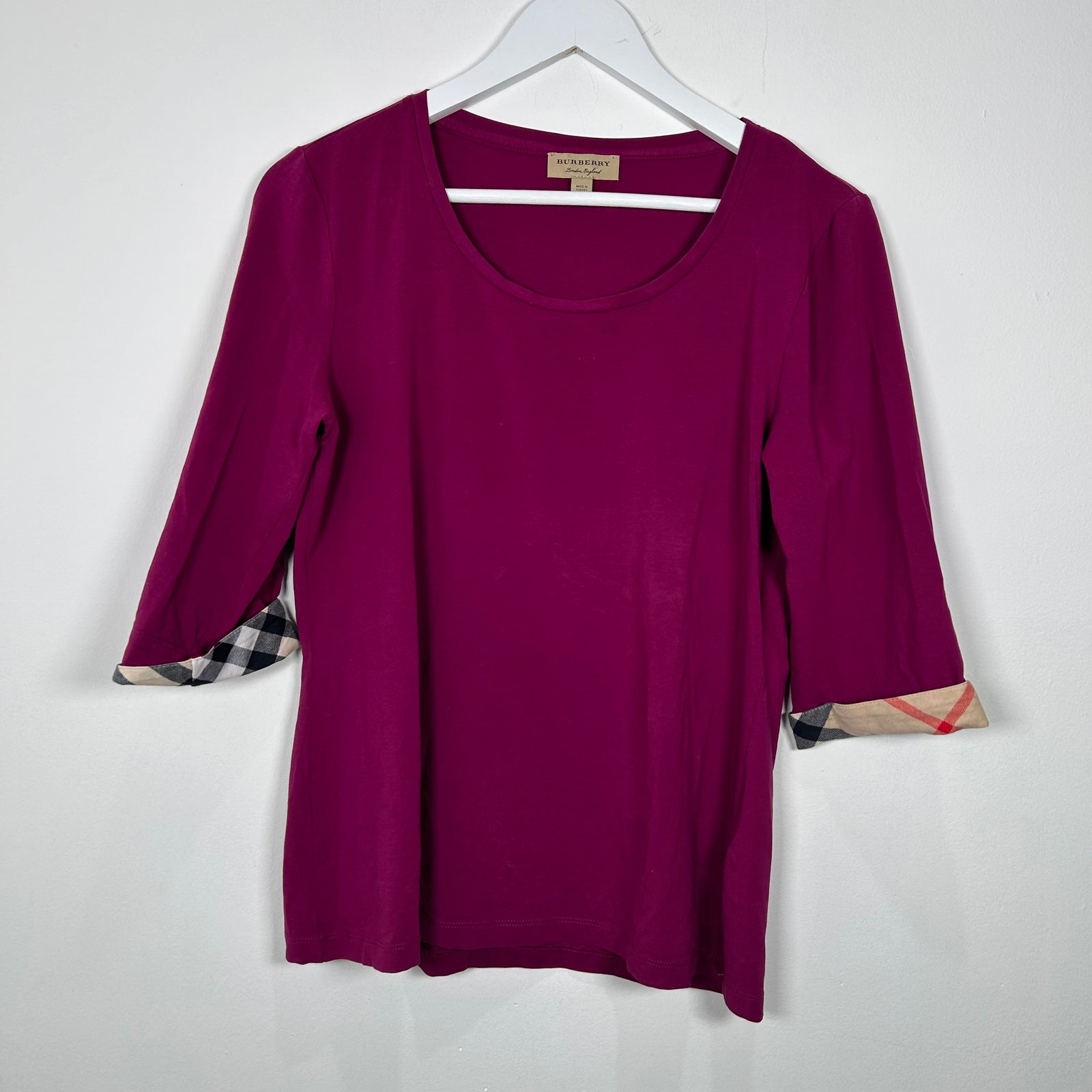 Burberry Purple Half Sleeve T-Shirt Size L