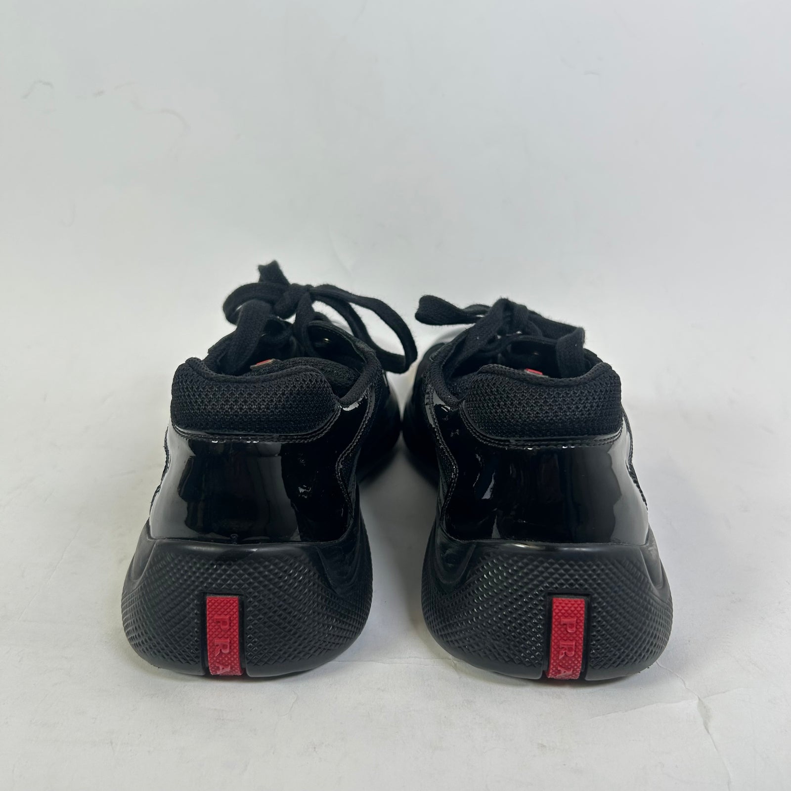 Prada Triple Black Patent Leather America Cups Size 7