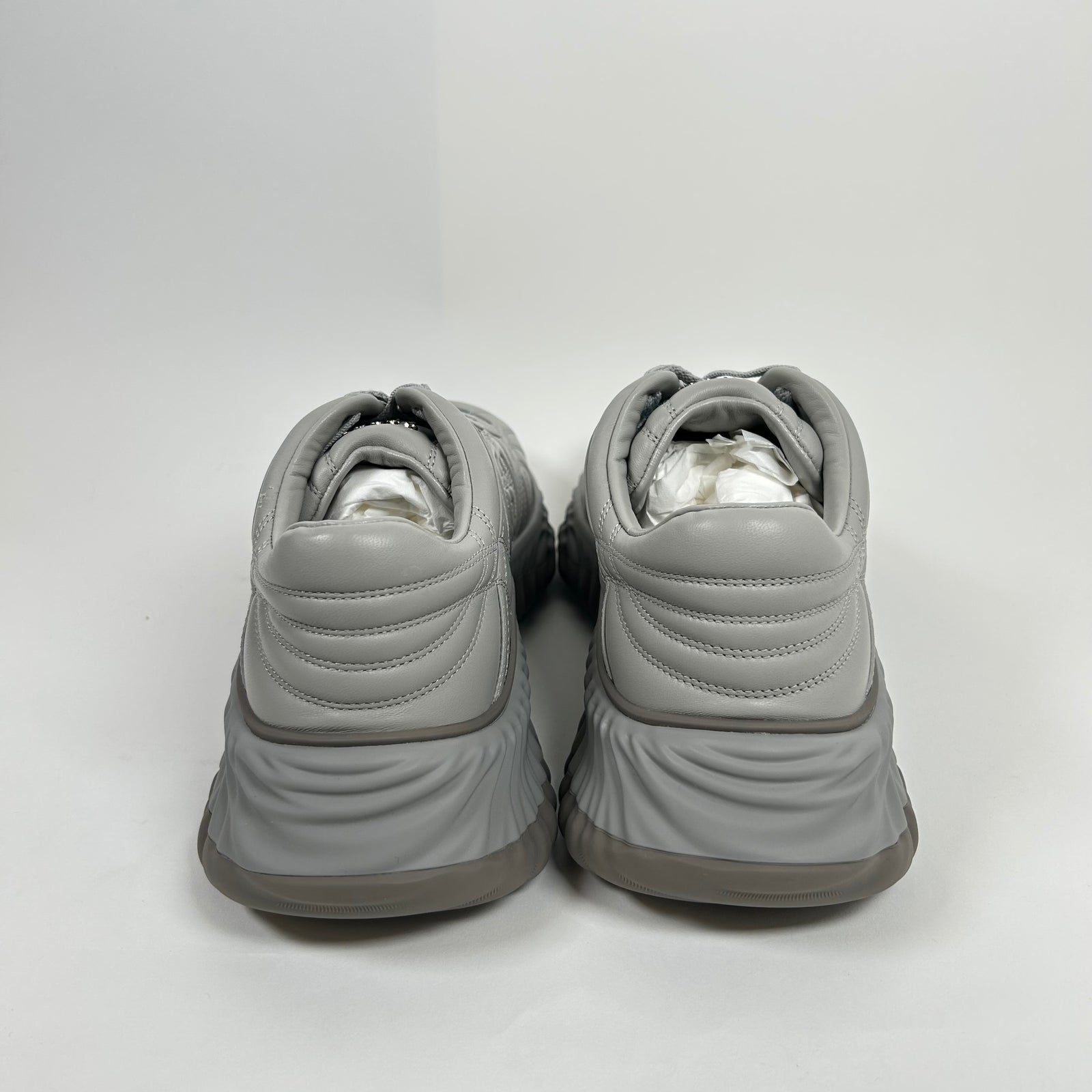 Gucci Grey Interlocking G Ripple Mesh Sneaker Size GG 10