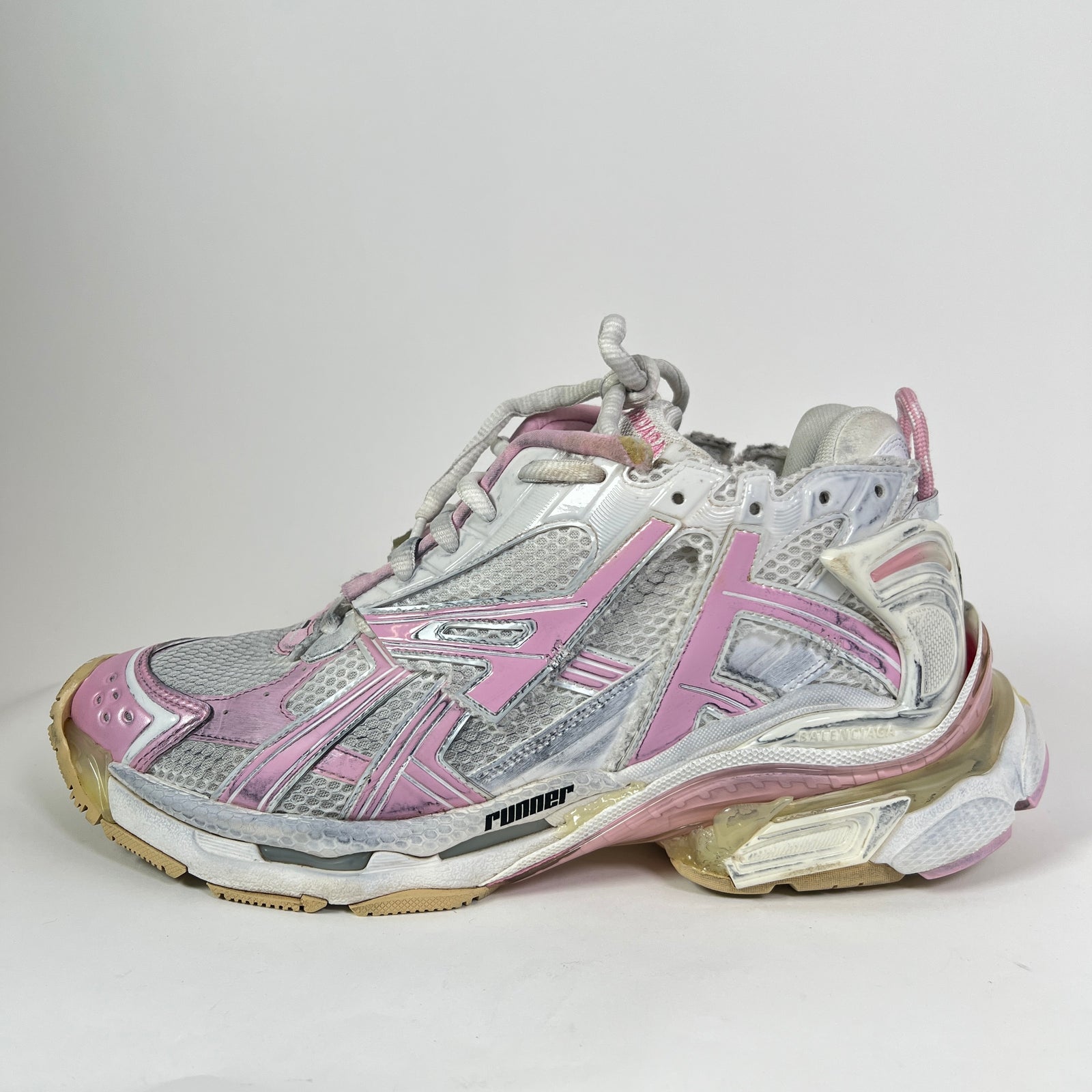 Balenciaga Pink Mesh Runner Sneaker