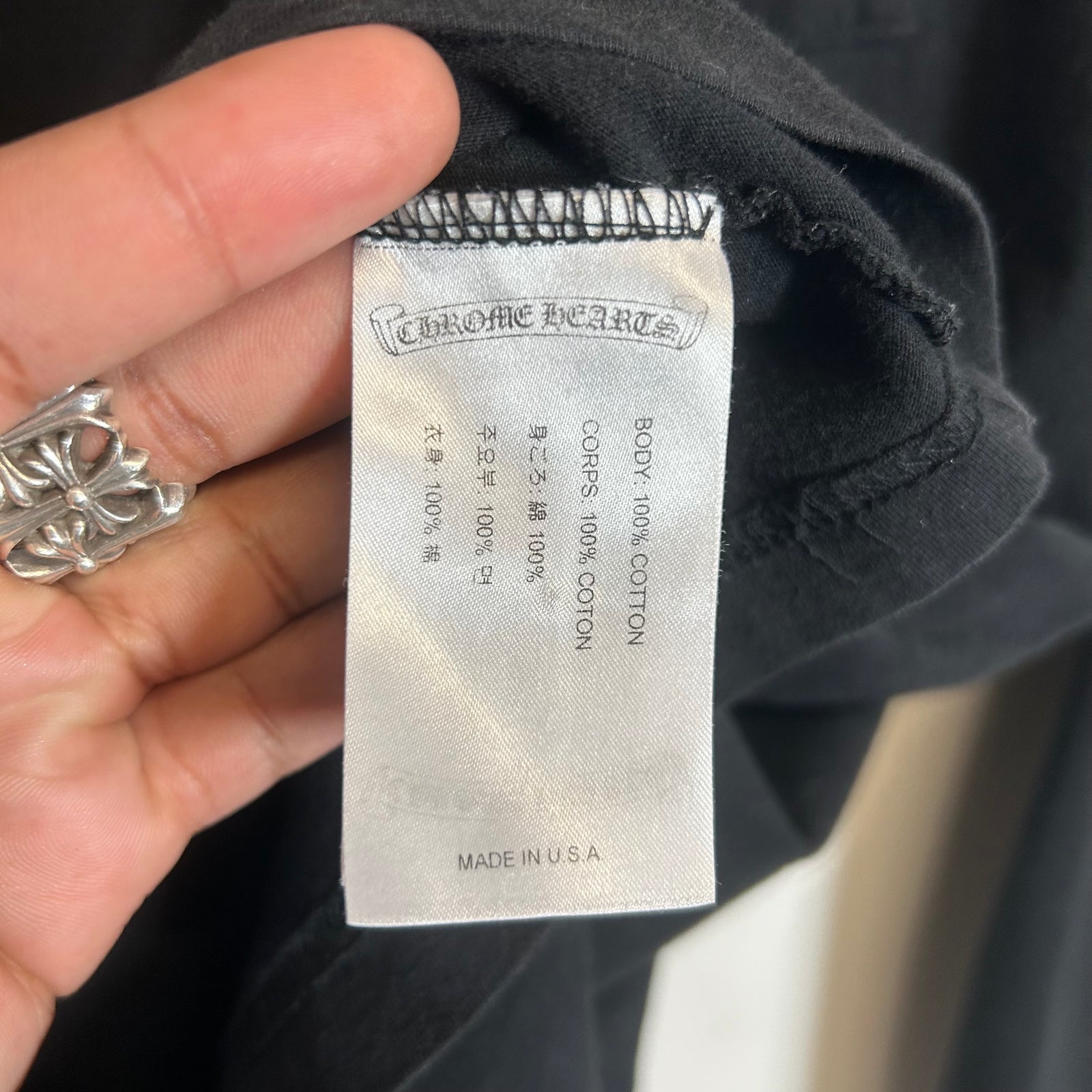 Chrome Hearts Black Plus Cross Longsleeve Size L