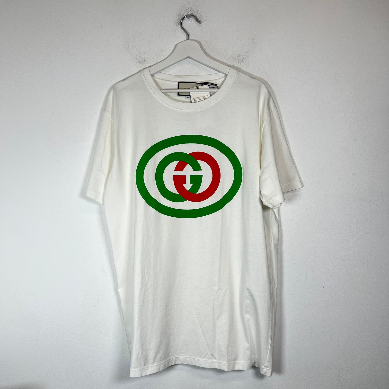 Gucci White Classic GG Oval Logo T-Shirt Size L
