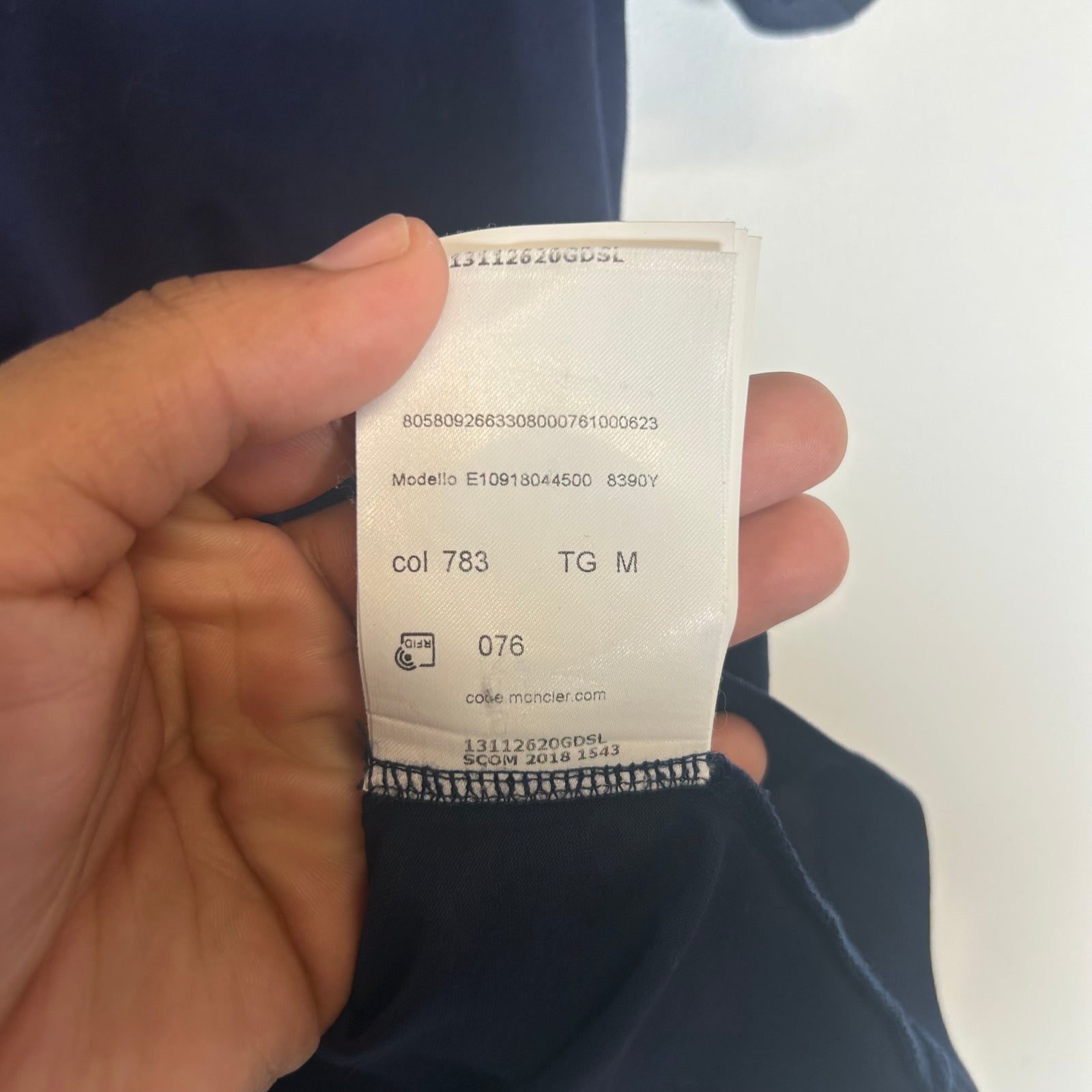 Moncler Navy Embroidered Maglia Tee Size M