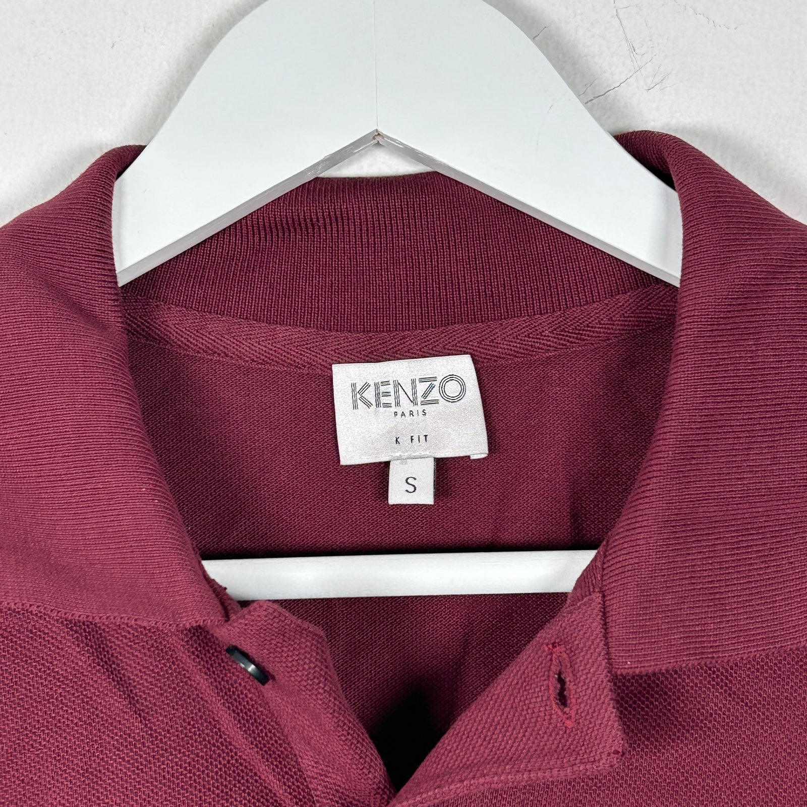 Kenzo Maroon Patch Logo Polo SIze S