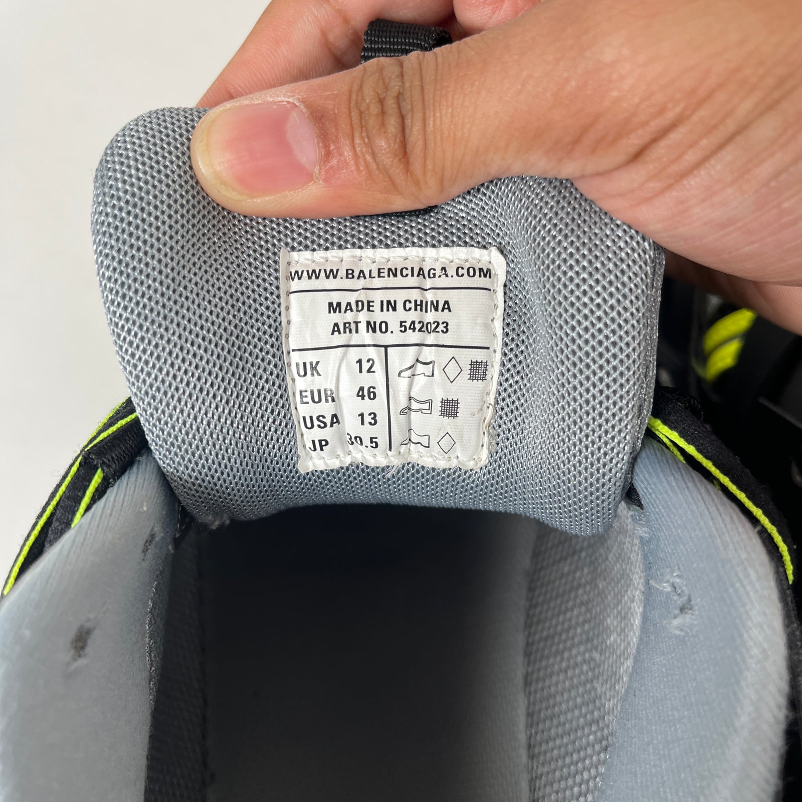Balenciaga Black/Neon Yellow Track Sneakers Size 46