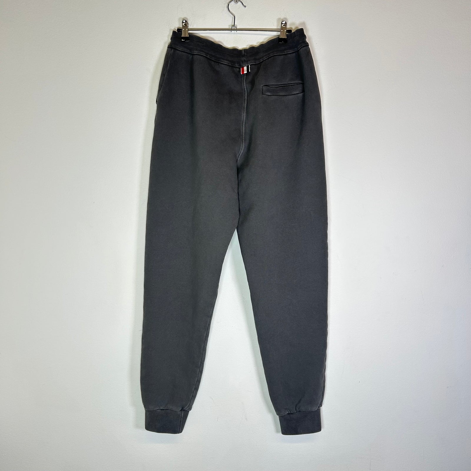 Thom Browne Dark Grey RWB Back Tag Sweatpants Size 3