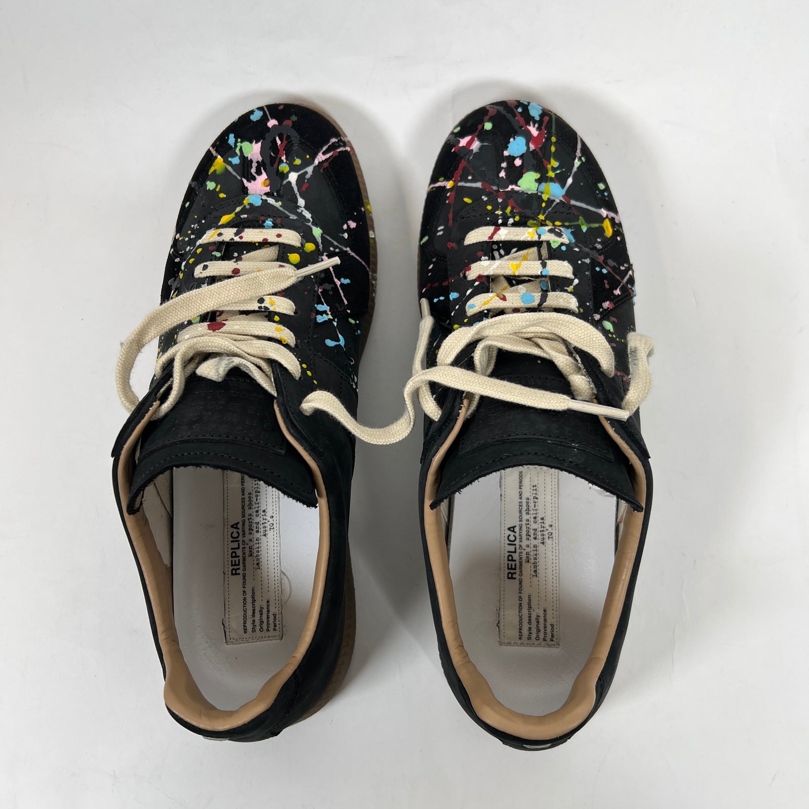 Maison Margiela Black Paint Splatter Gats Size 41