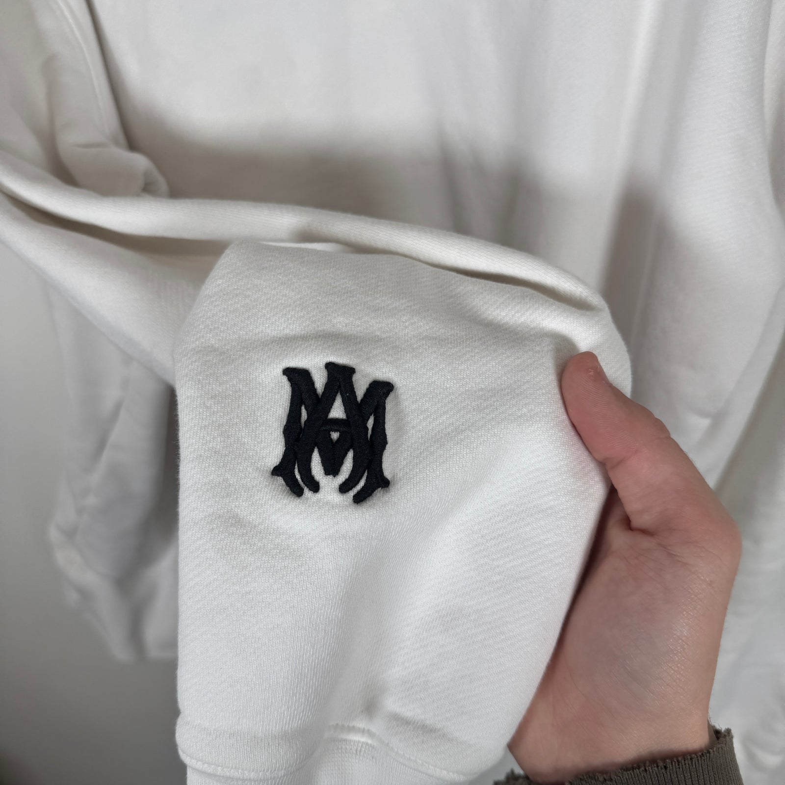 Amiri White MA Core Logo Hoodie Size M