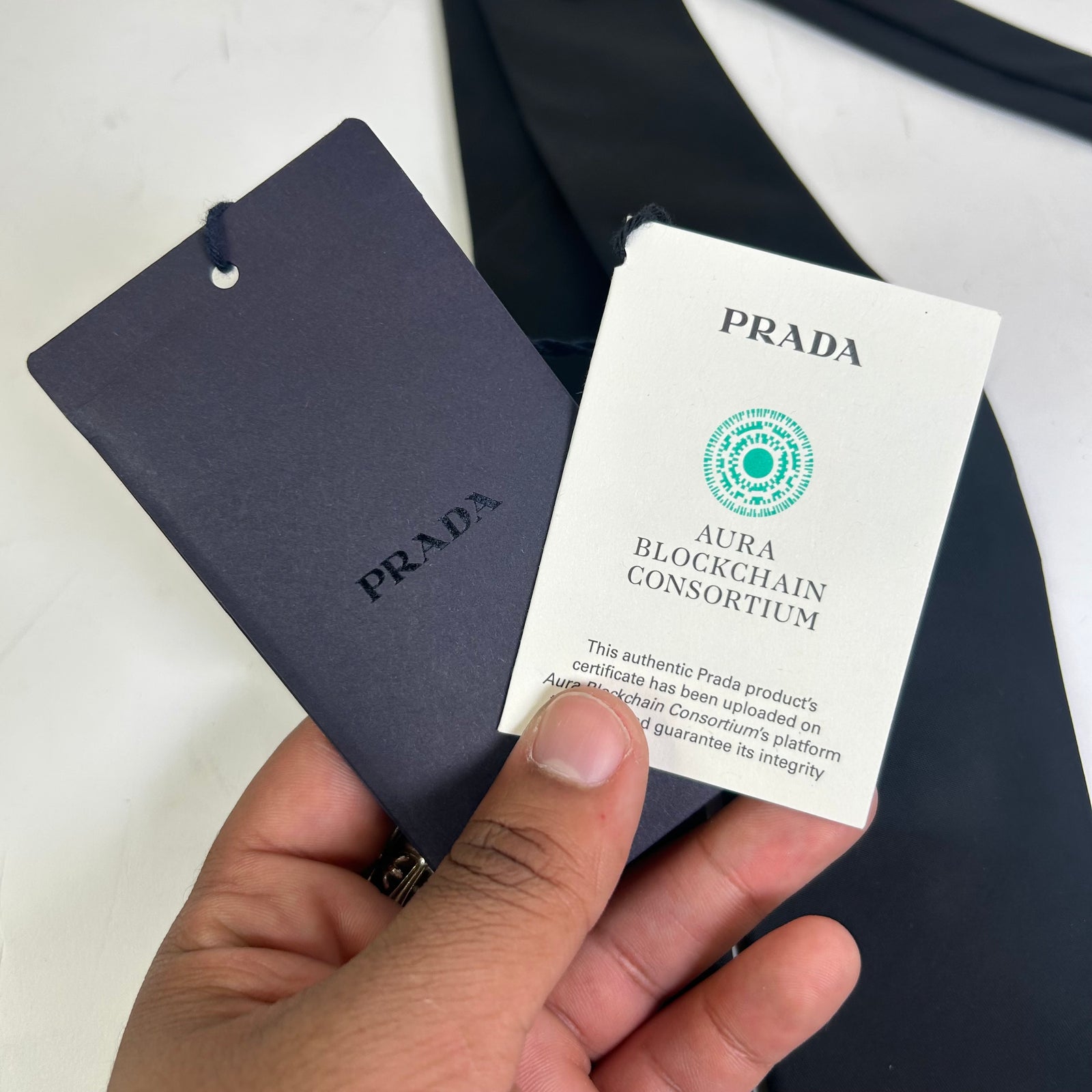 Prada Black Re-Nylon Garbadine Tie