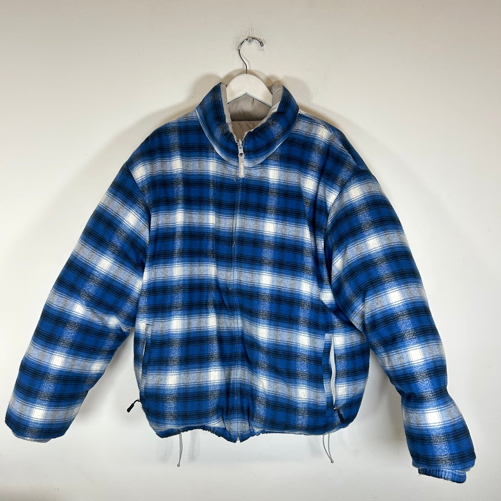 Supreme Blue/Grey Reversible Puffer Size L