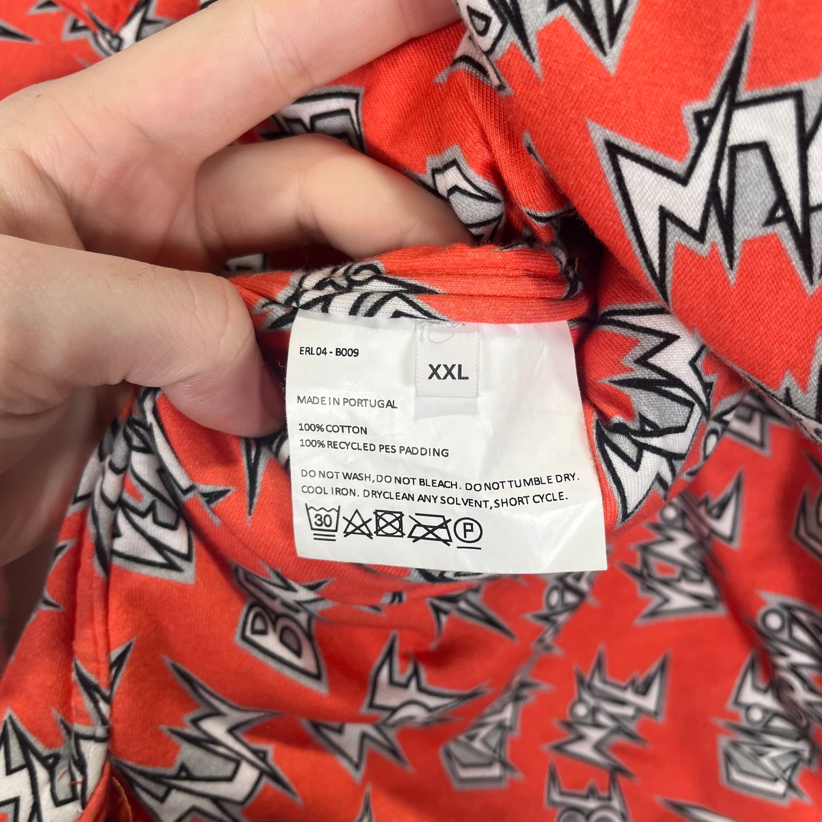 ERL 'Be Nice' Orange Button up Jacket Size XXL