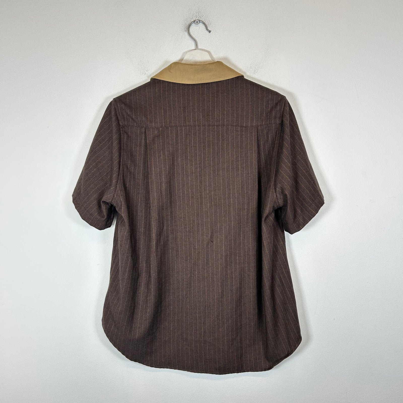 Rhude Brown Twill Stripe Mechanic Shirt Size S