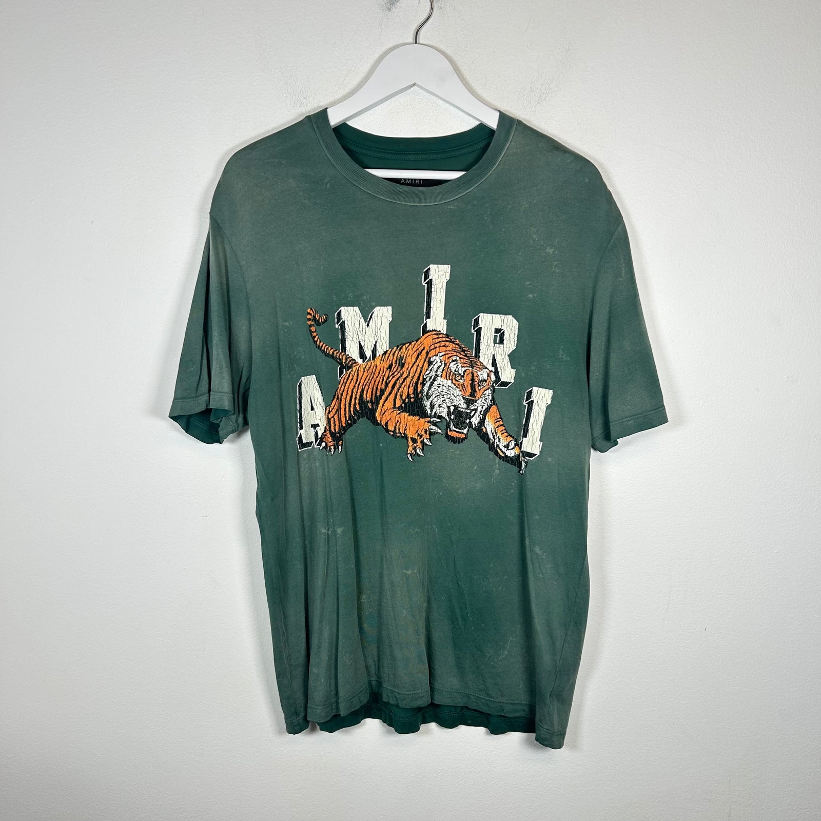 Amiri Green Vintage Tiger T-shirt Size S