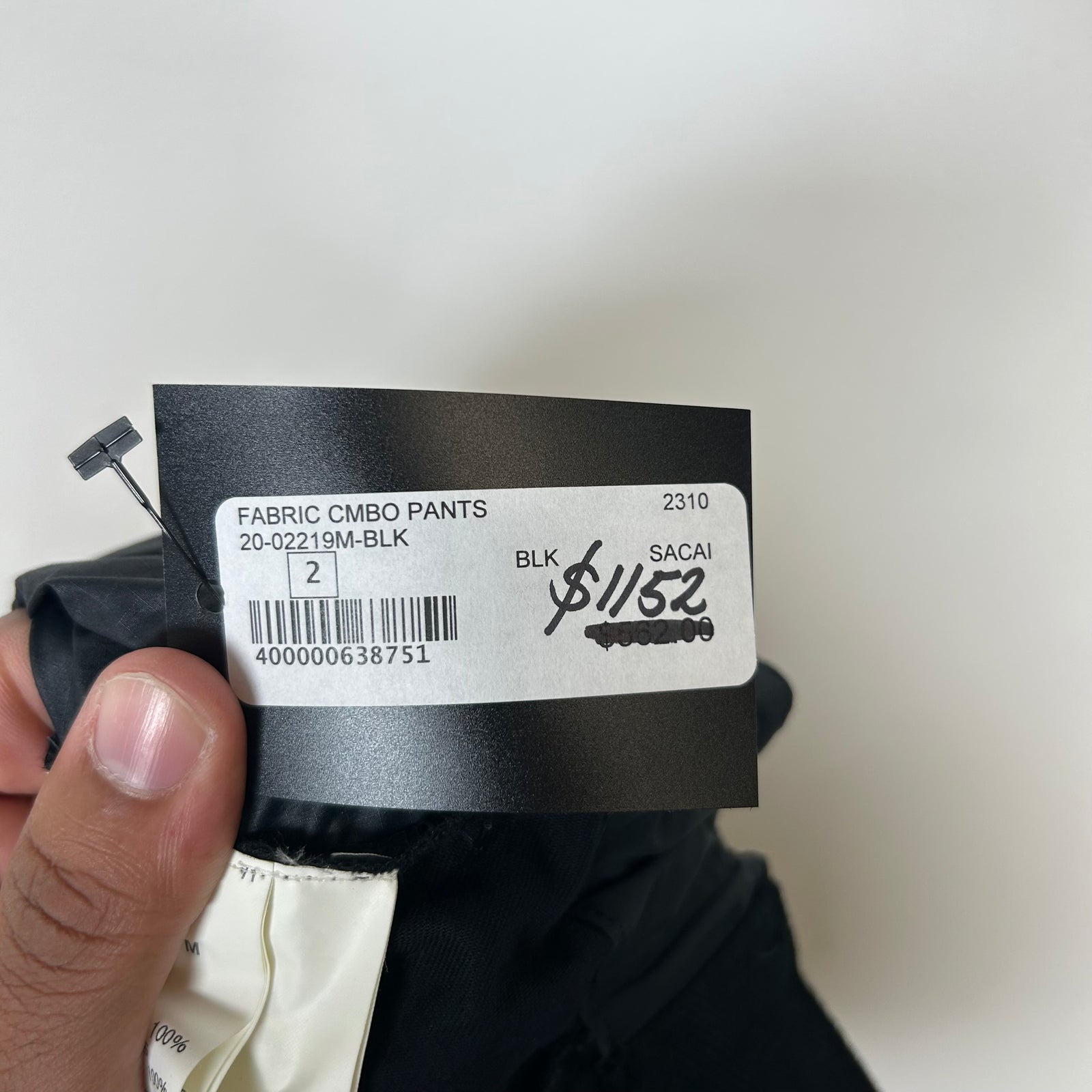 Sacai Black Patchwork Cargo Pants Size 2