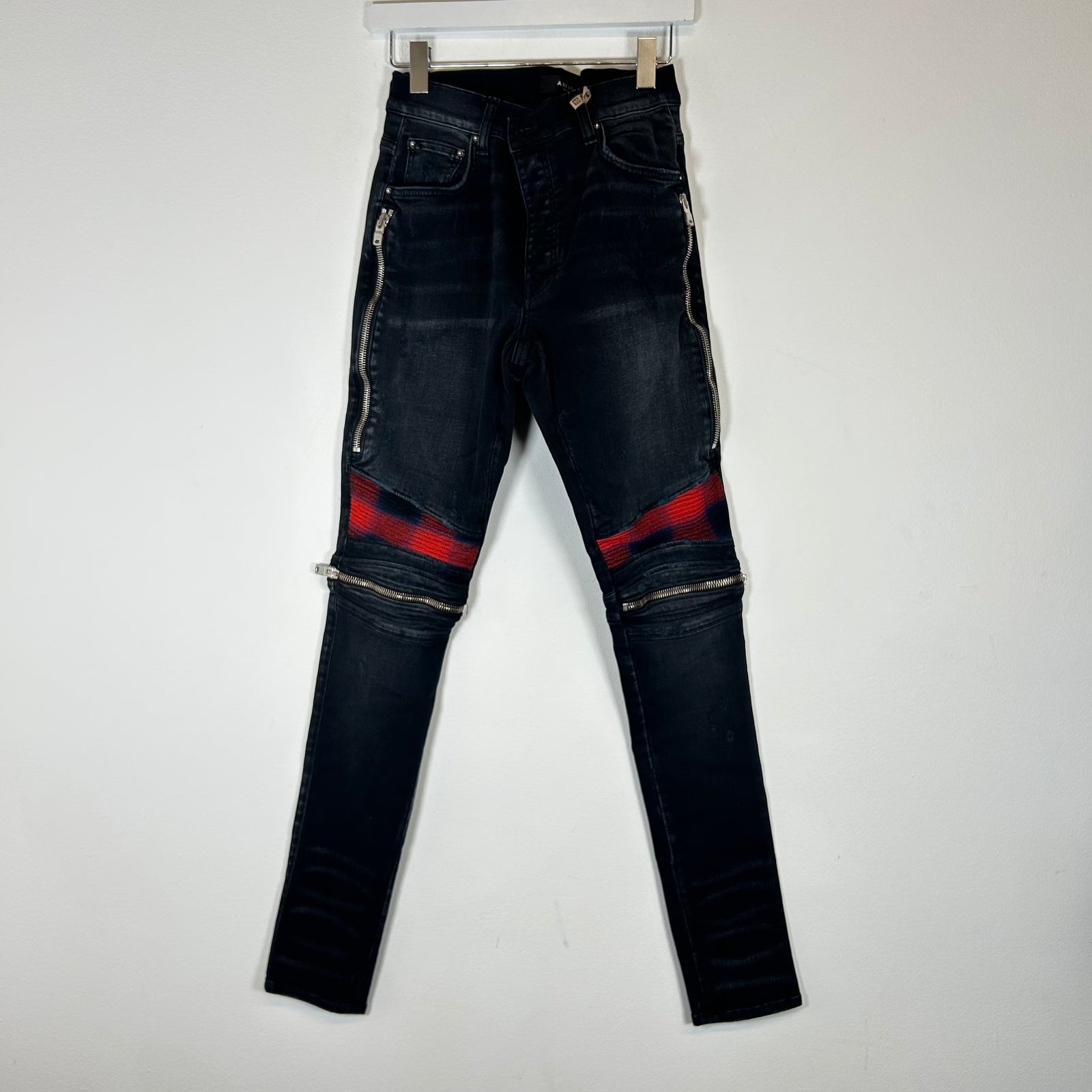 Amiri Black Washed MX2 Plaid Jeans Size 31