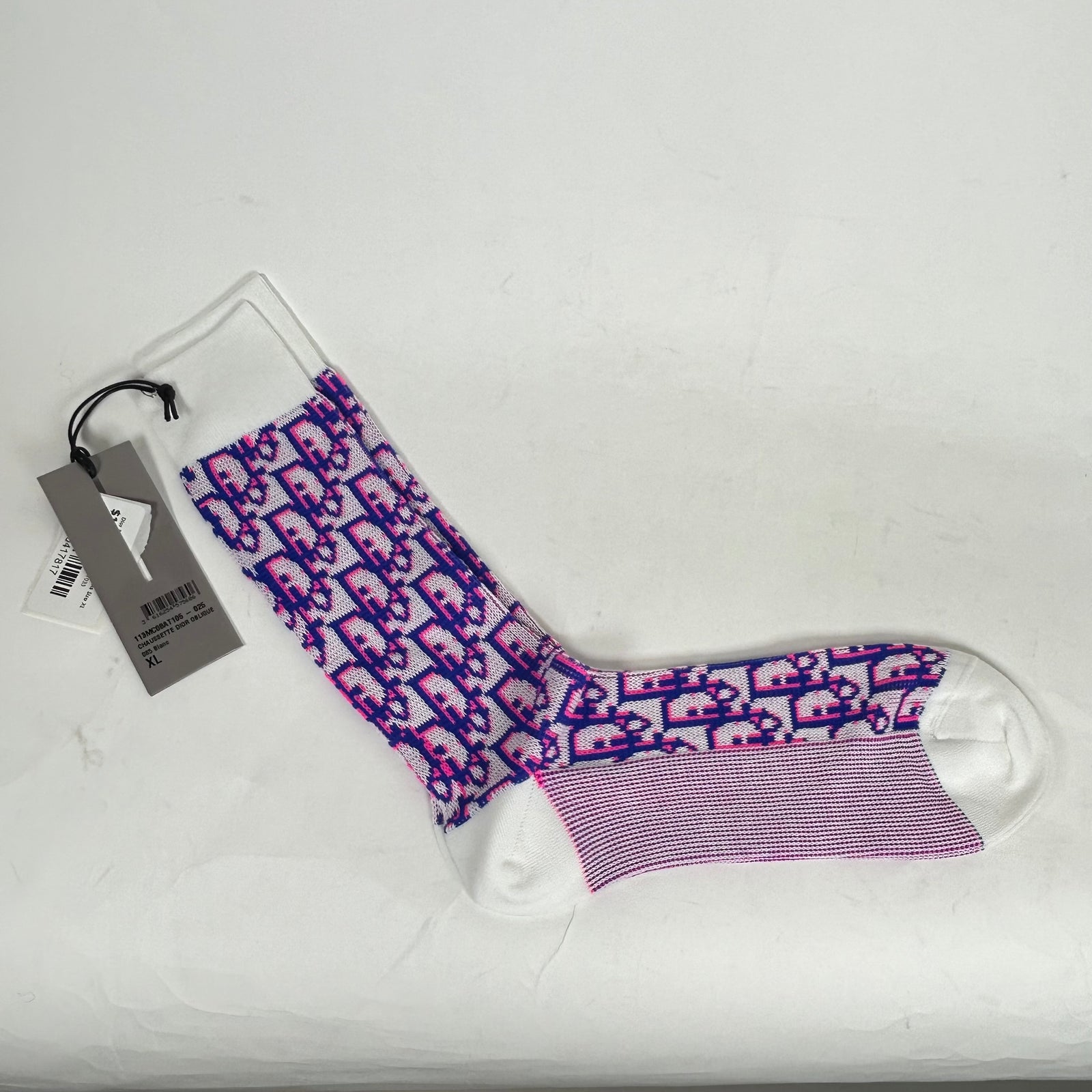 Dior Blue/Pink Oblique Socks Size XL