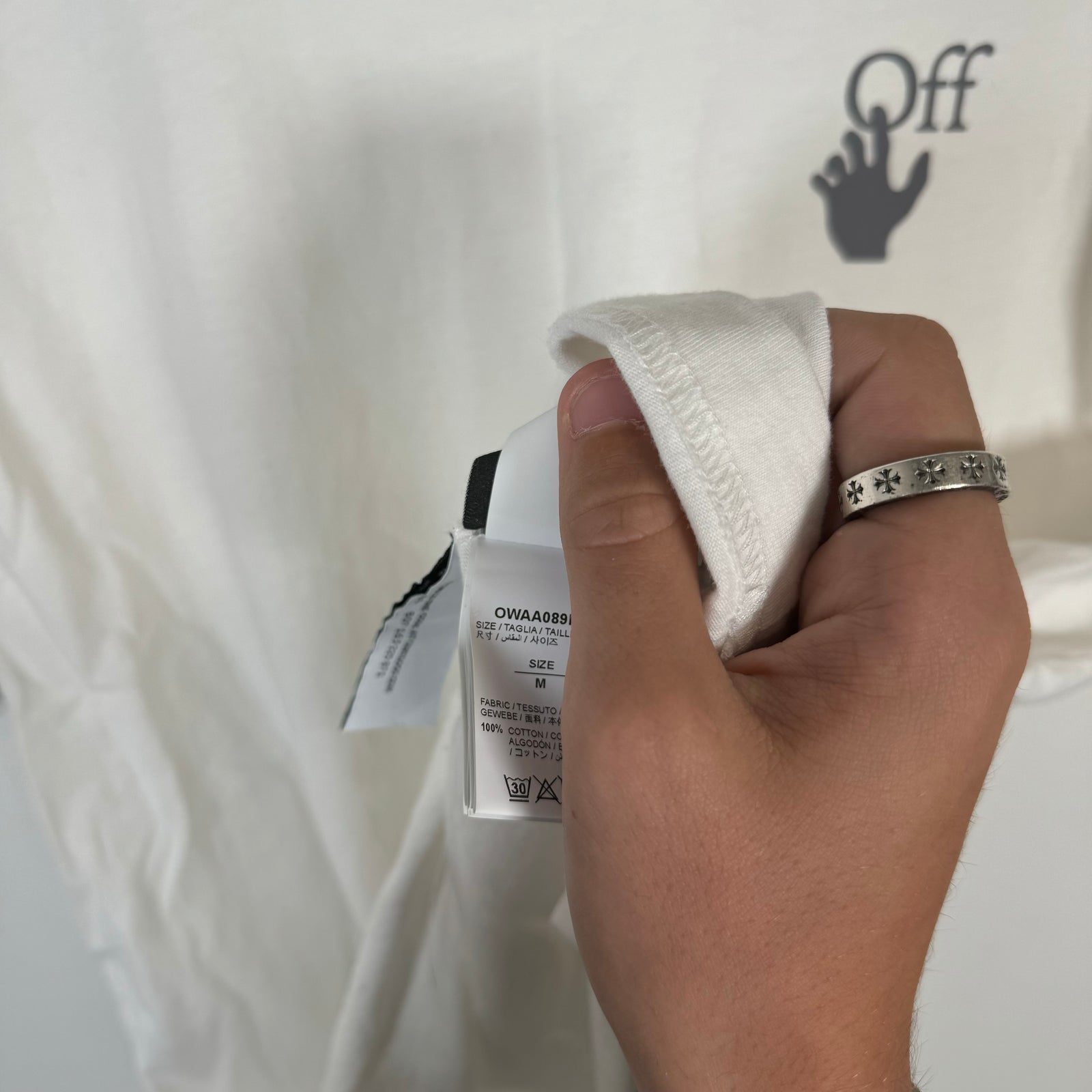 Off-White White Chine Arrows Tee Size M