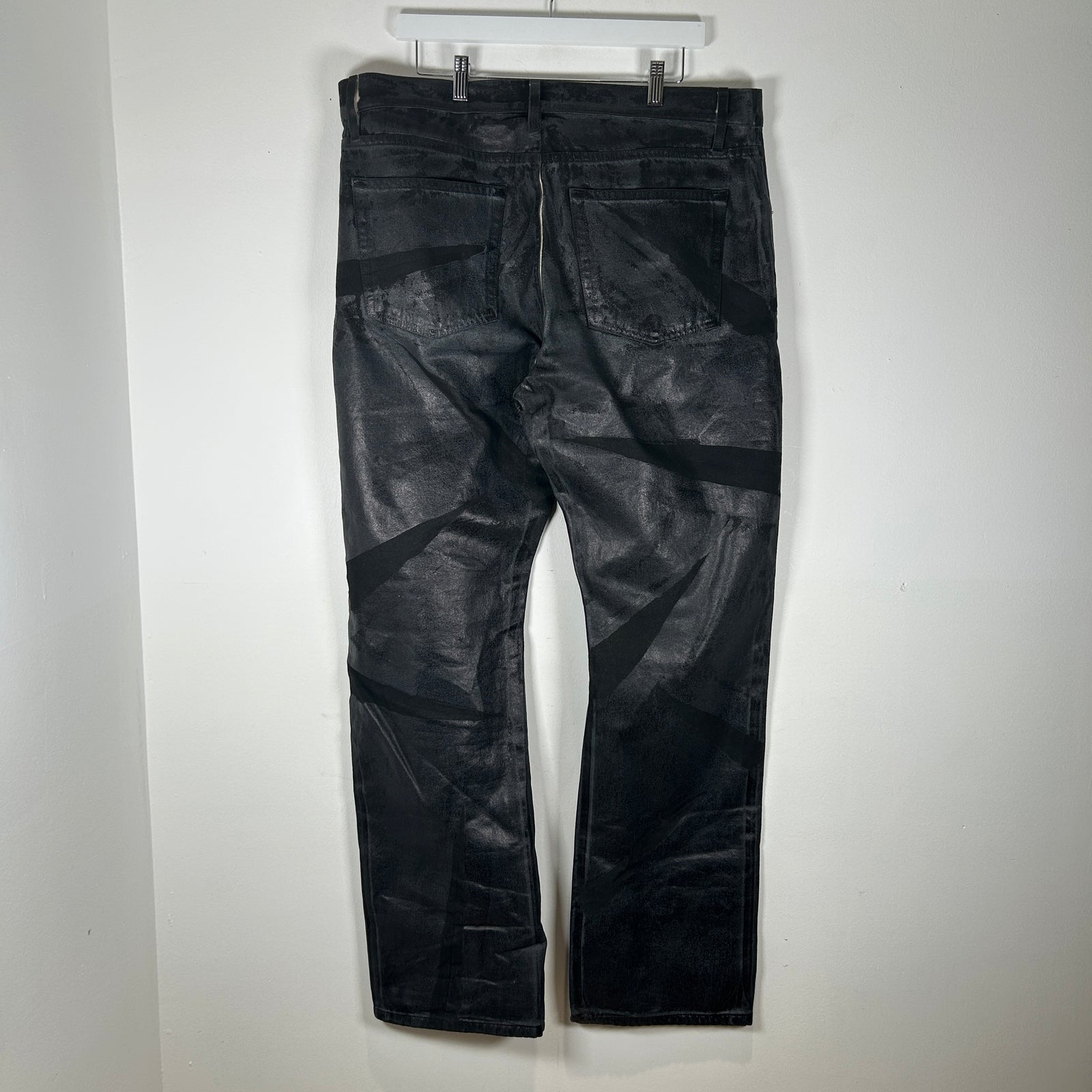 Helmut Lang Waxed Black Jeans Size 38