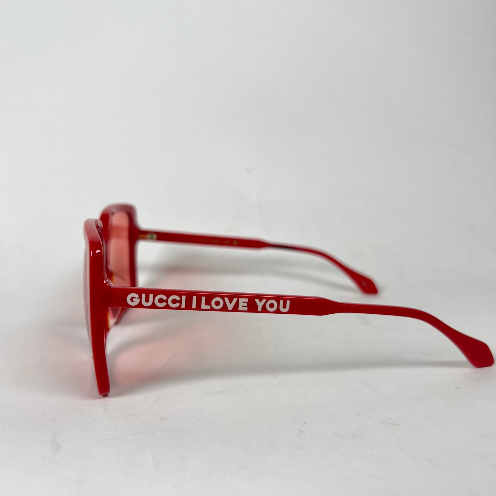 Gucci Red 'I Love You' Square Sunglasses