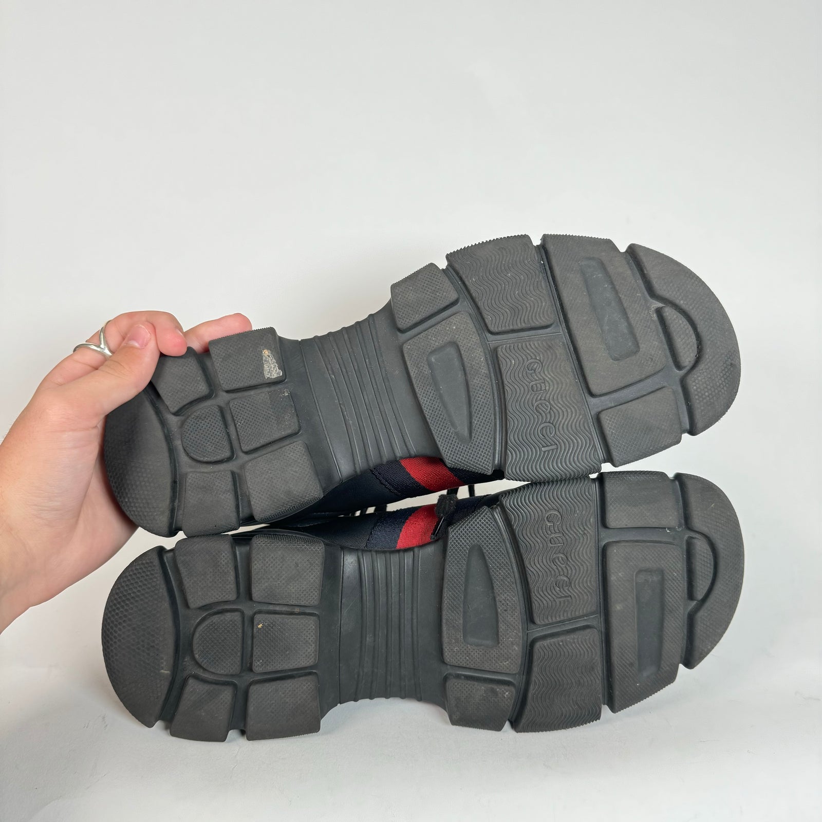 Gucci Black Web Marathon Sneakers Size 9.5