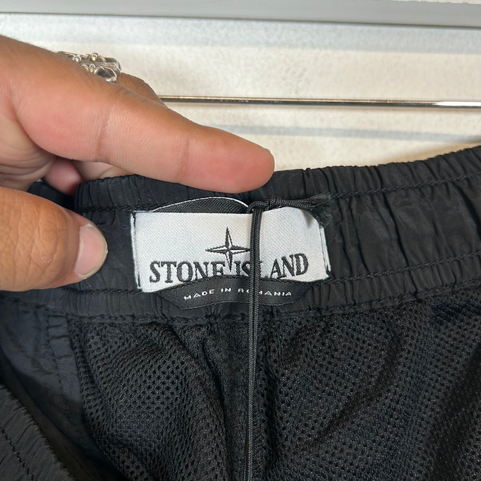 Stone Island Black Nylon Cargo Pants Size 38