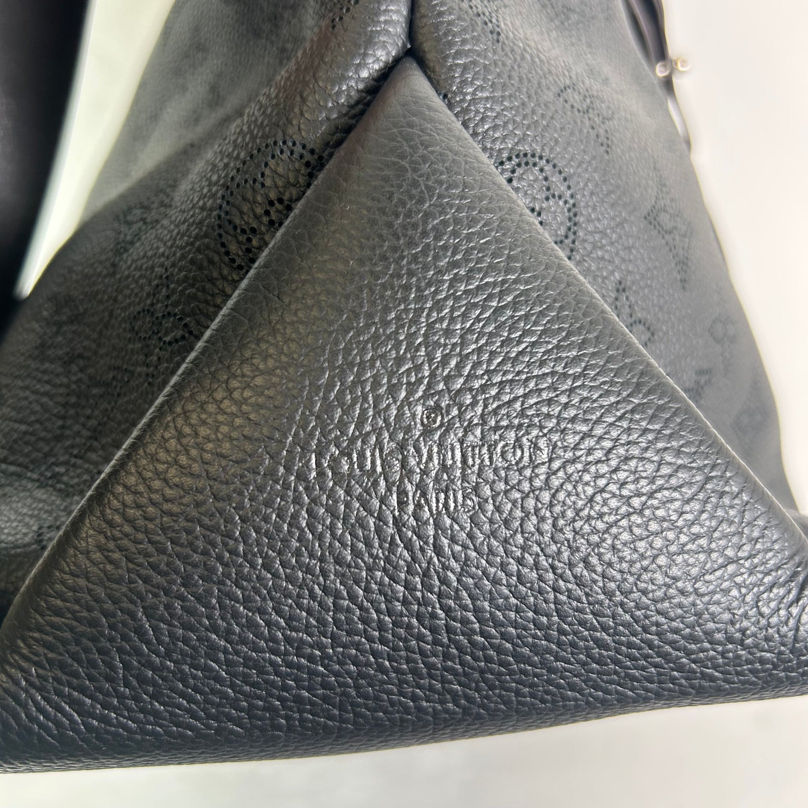 Louis Vuitton Black Beaubourg Mahina Hobo MM Bag