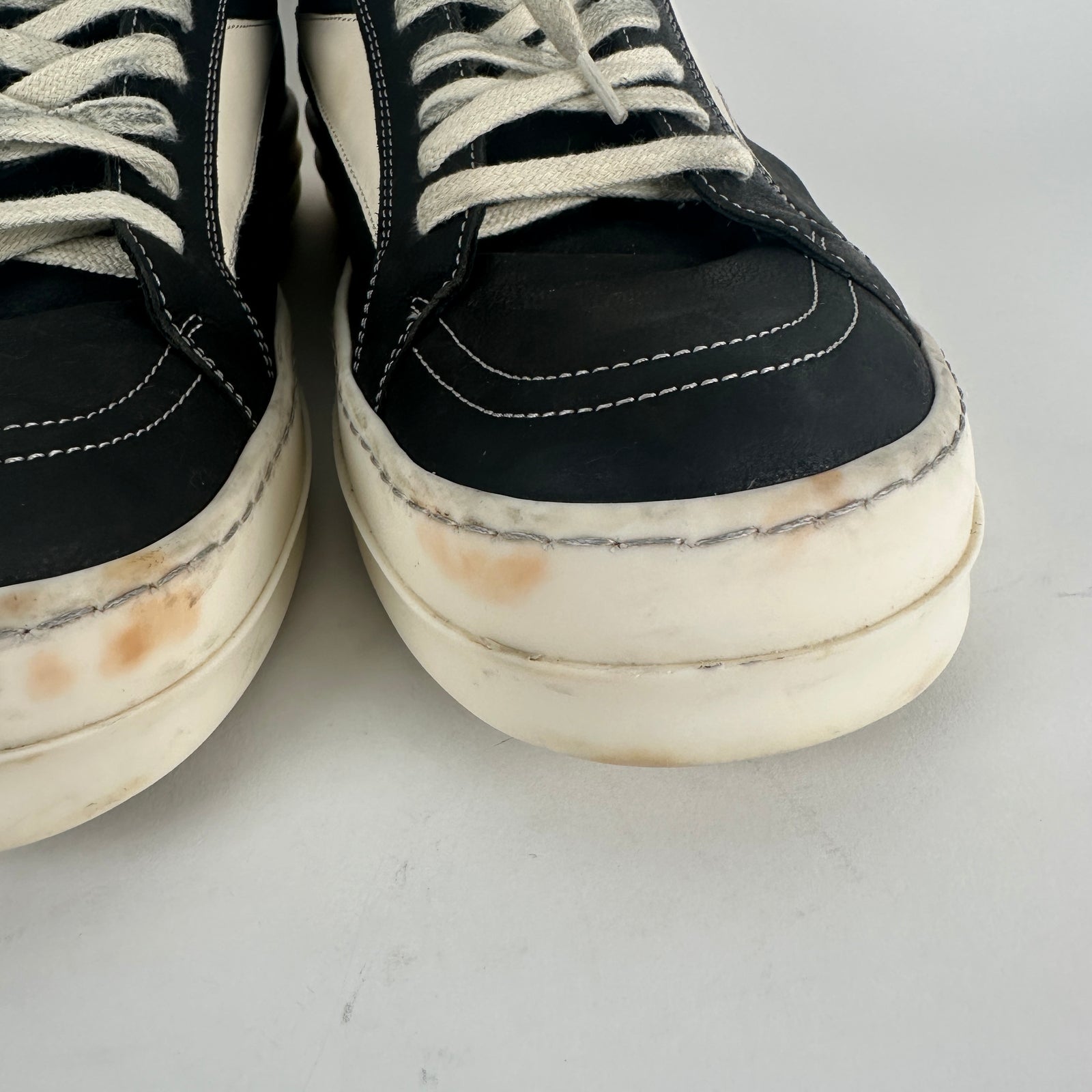 Rick Owens Black/Milk Vintage Low Top Sneakers Size 44