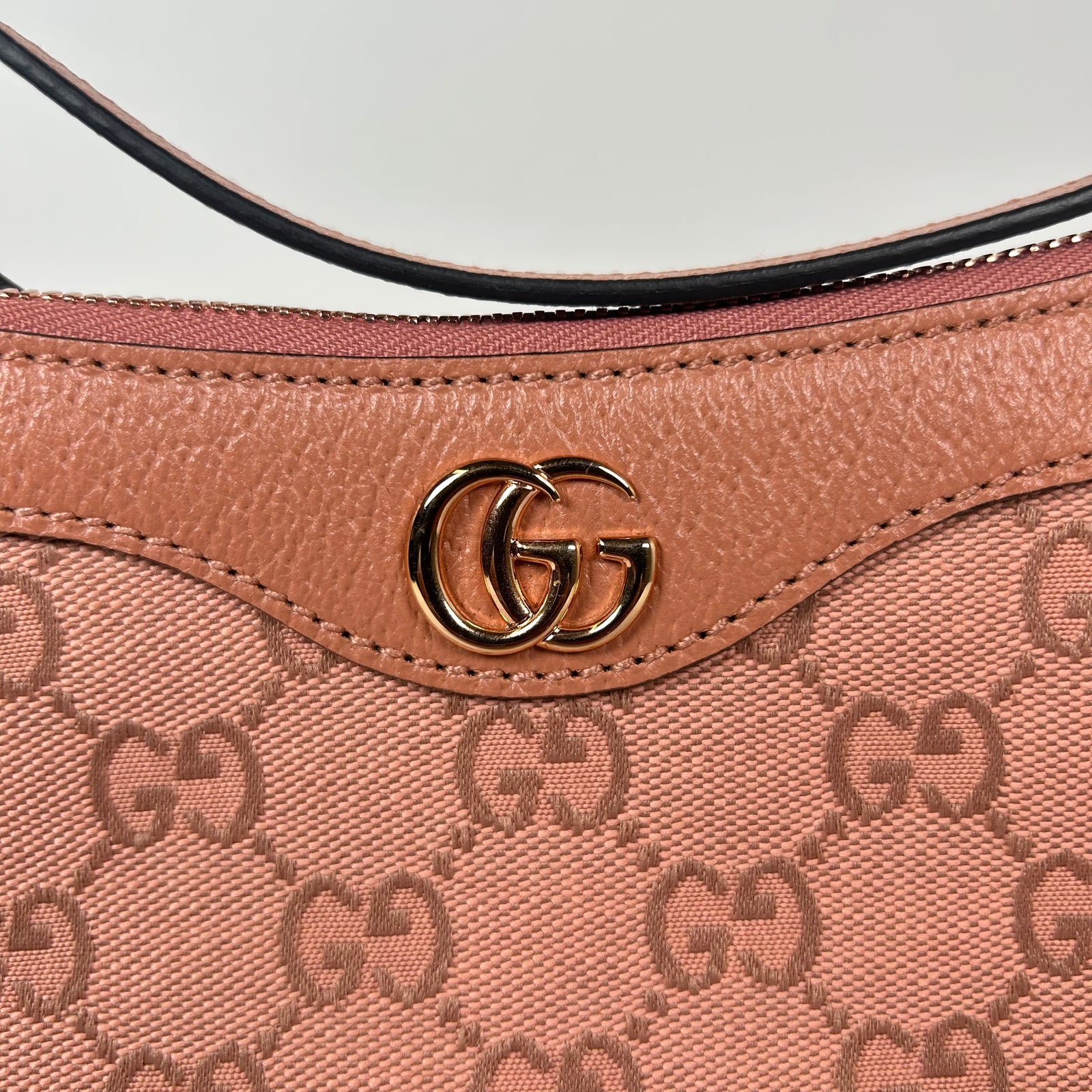 Gucci Pink Small GG Ophidia Canvas Shoulder Bag