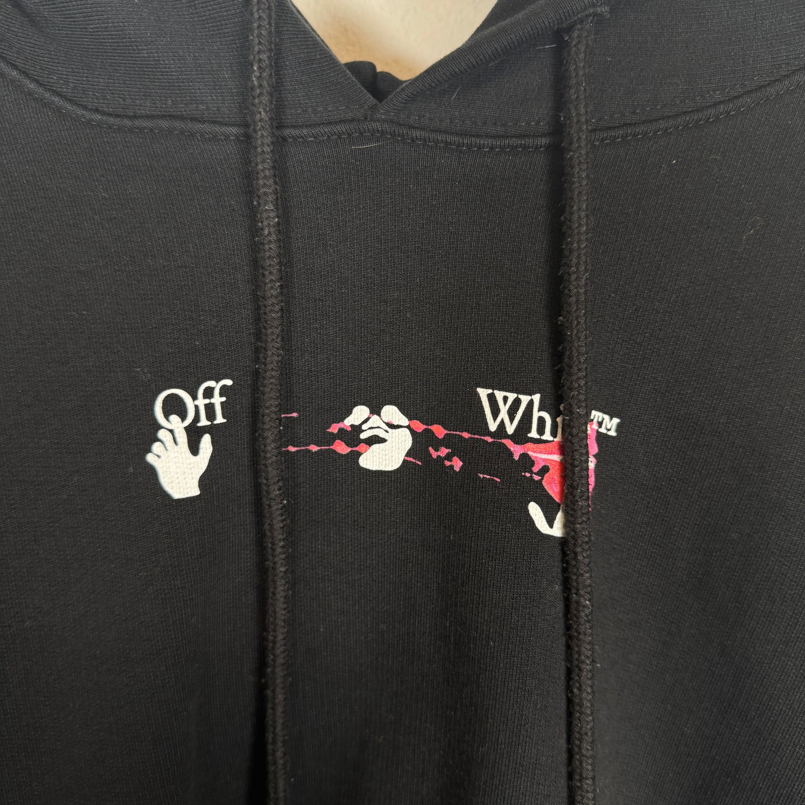 Off-White Black/Pink Acrylic Arrow Hoodie Size M