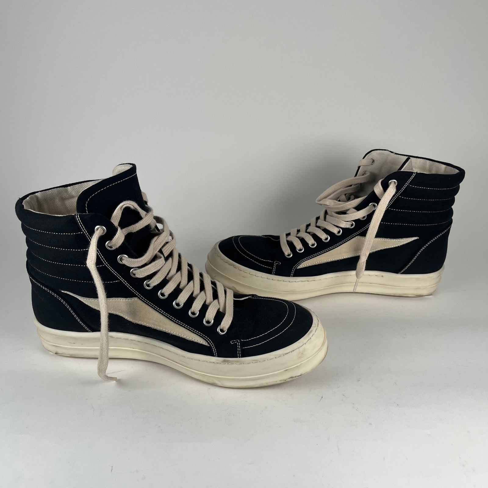 Rick Owens Black Milk High-Top Vans Size 43