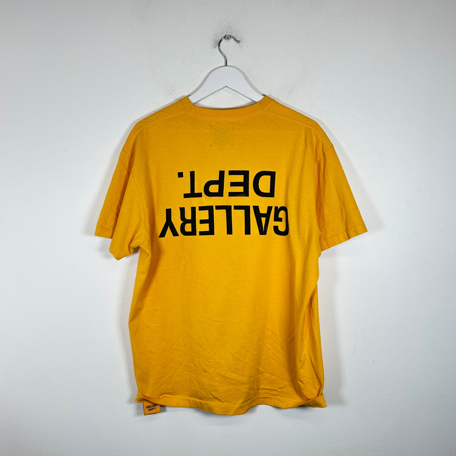 Gallery Dept Yellow Upside Down Logo T-Shirt Size L