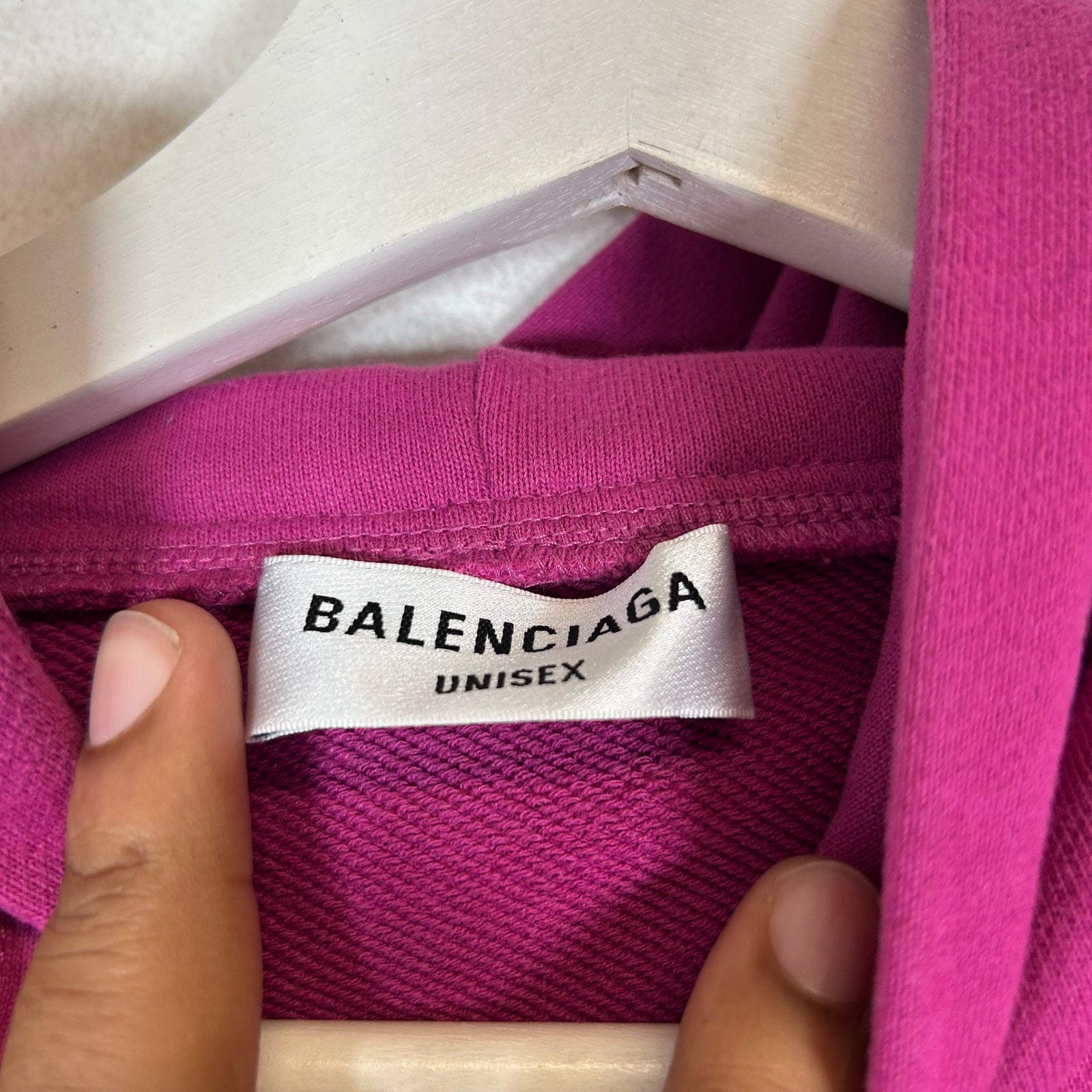 Balenciaga Purple Sporty B Cropped Hoodie Size L