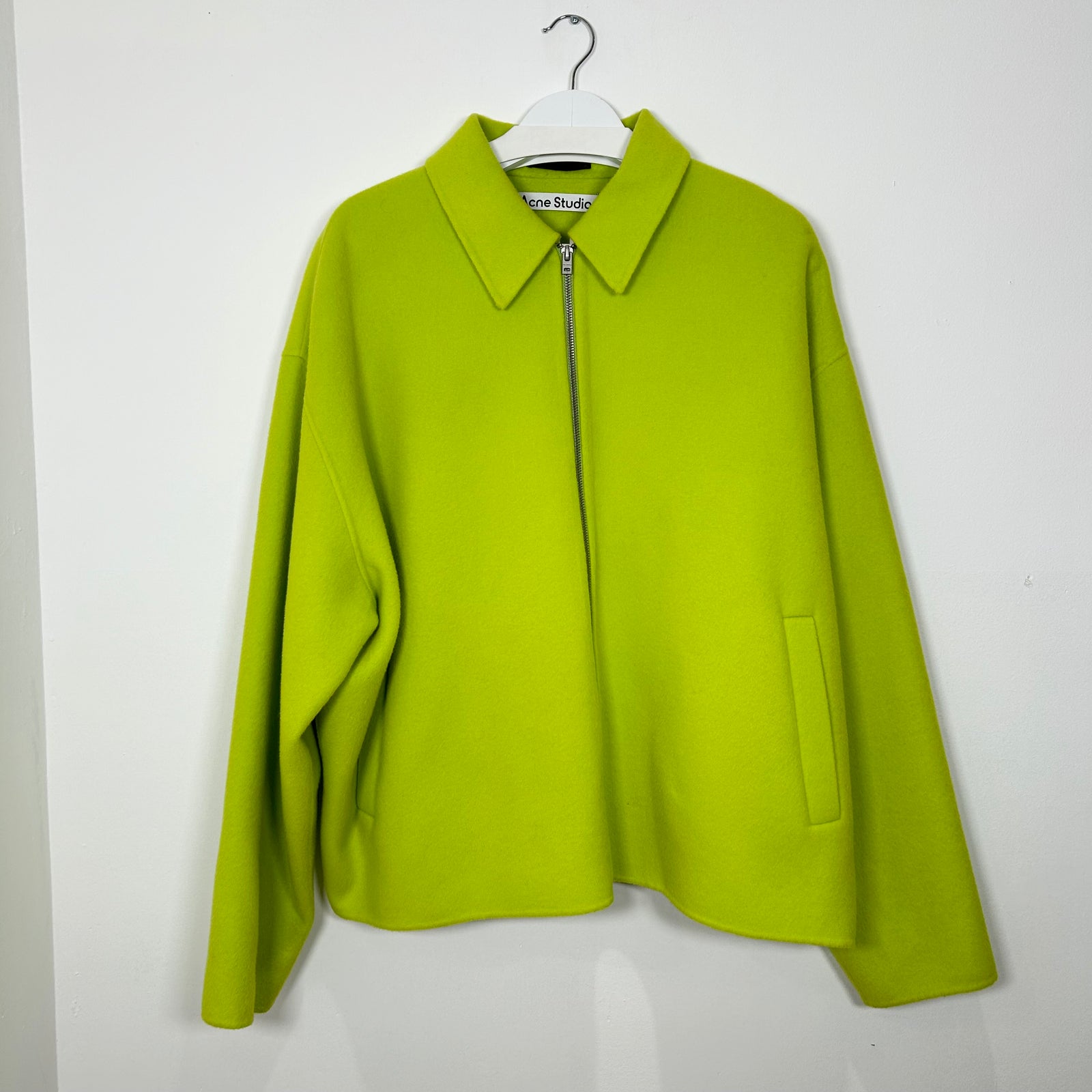 Acne Studios Green Boxy Wool Zip Up Size XL