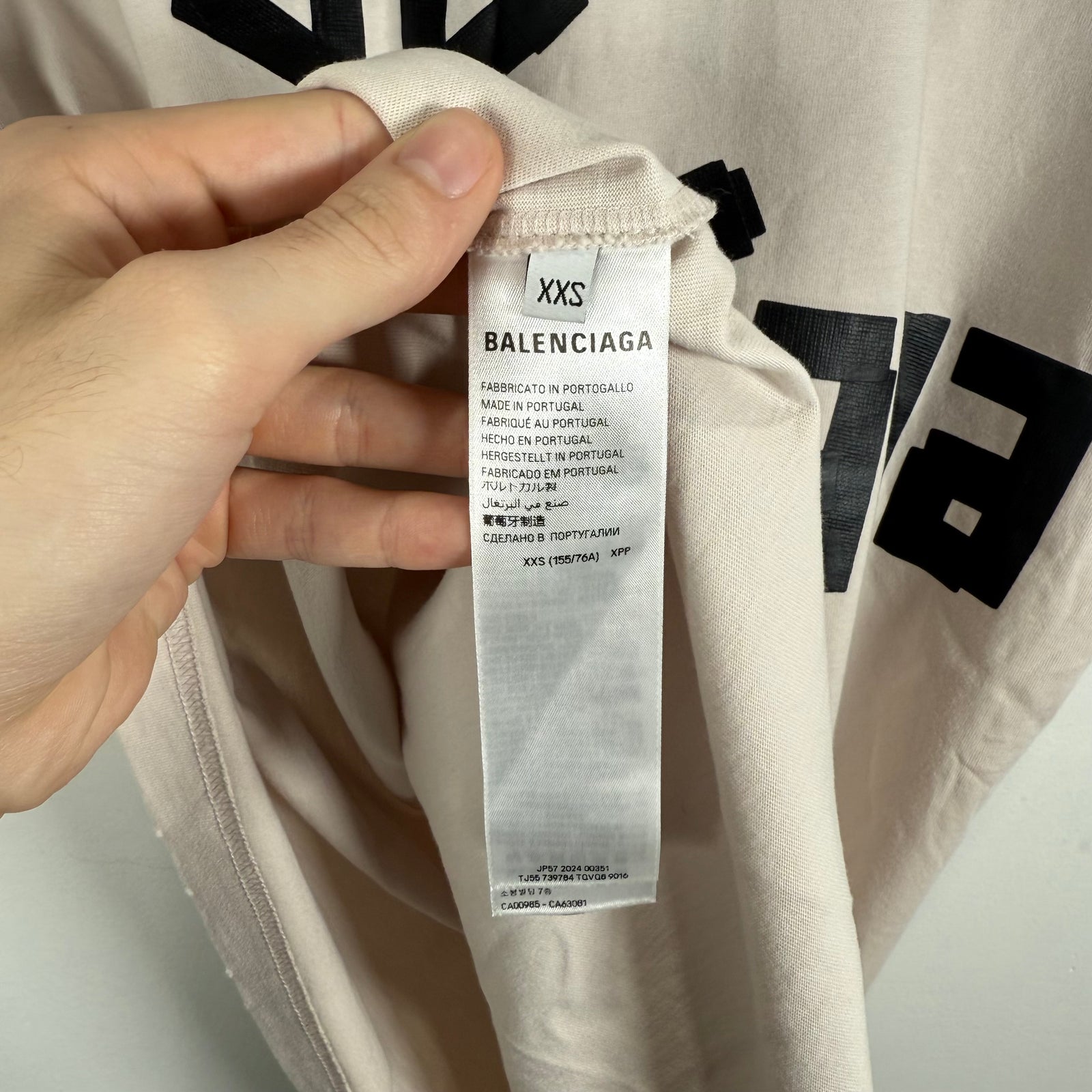 Balenciaga Tape T-Shirt Size XXS