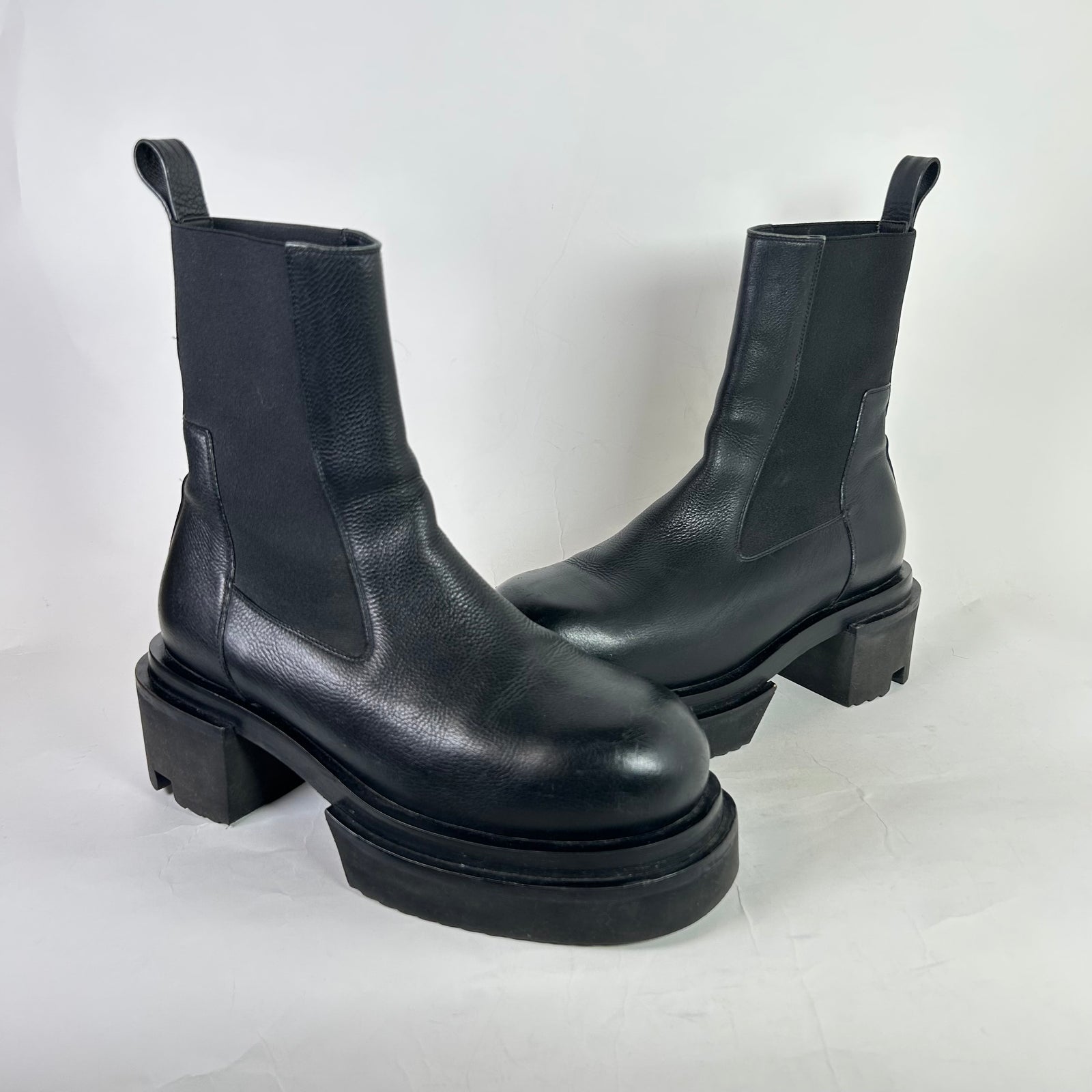 Rick Owens Black Bogun Beatle Boots Size 41