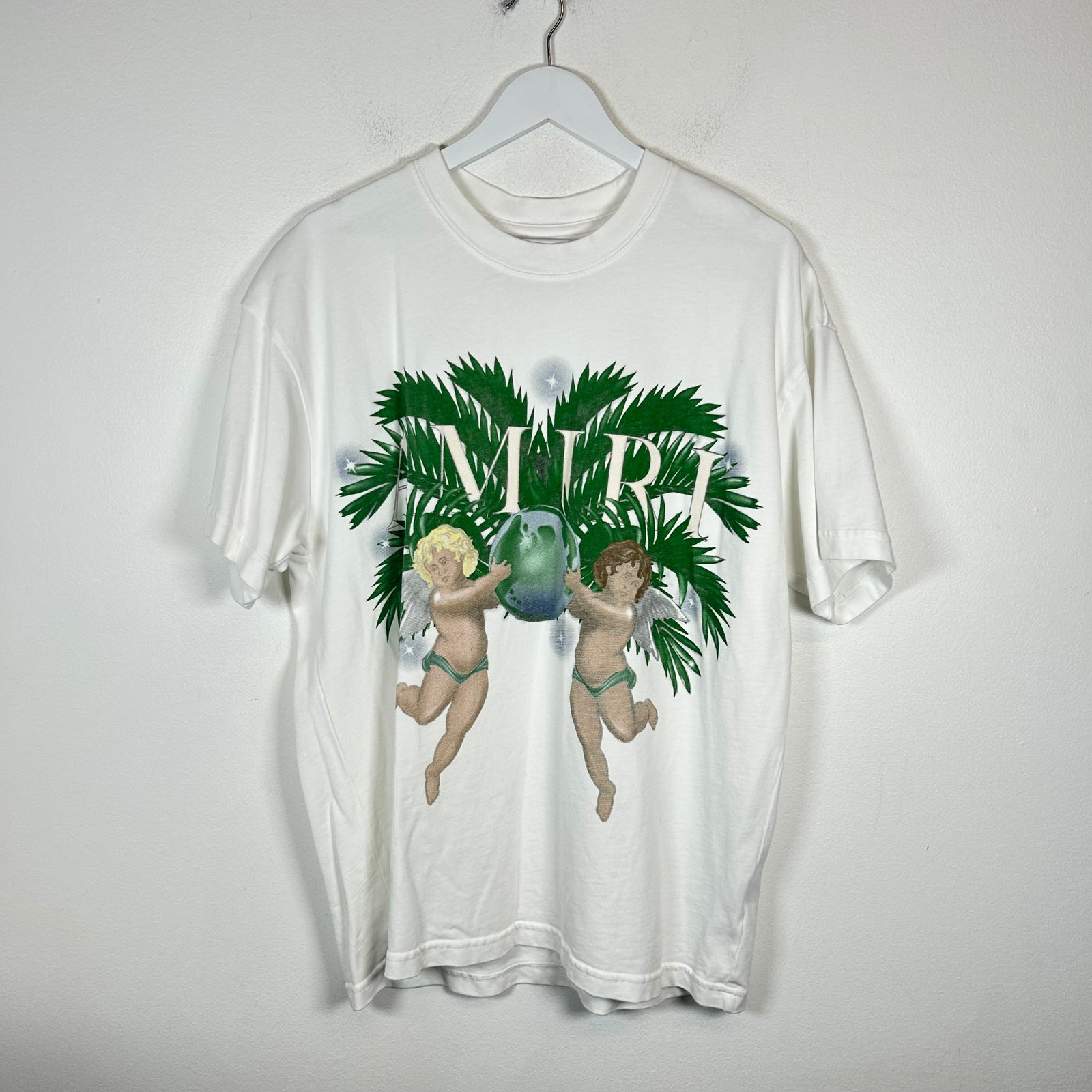 Amiri White Airbrush Cherub T-shirt Size S