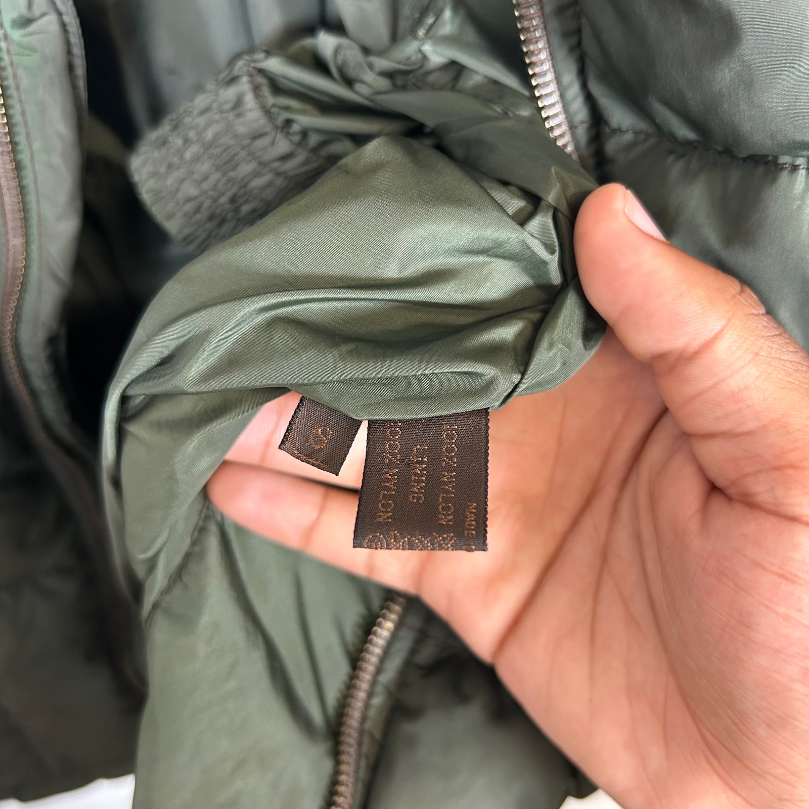 Prada Green Hooded Puffer Jacket Size S