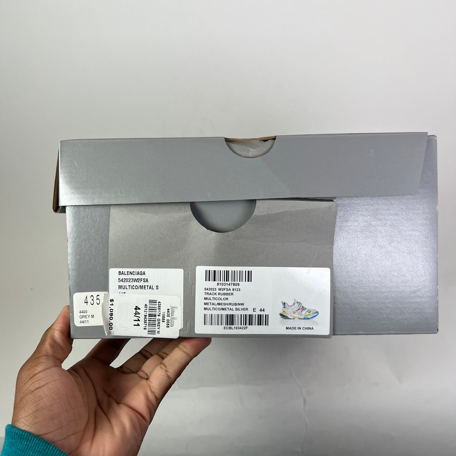 Balenciaga Metallic Silver Multicolor Track Sneaker