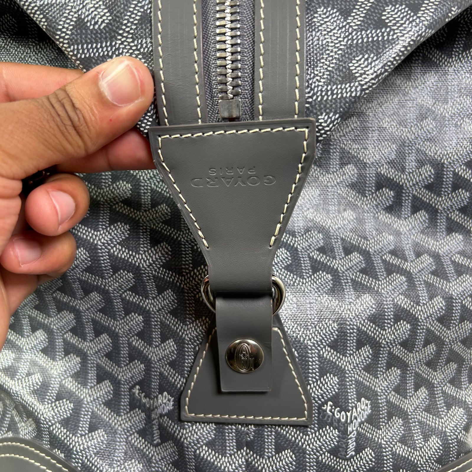 Goyard Grey Goyardine Boeing 55 Travel Duffle Bag