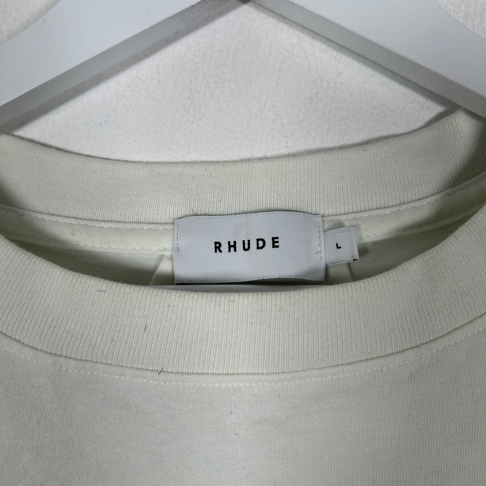 Rhude Spell-out Logo White T-Shirt Size L